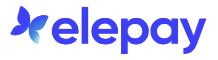 Logo of eLepay with blue and green butterfly symbol.