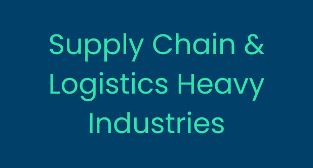 Text on dark background reading 'Supply Chain & Logistics Heavy Industries'.