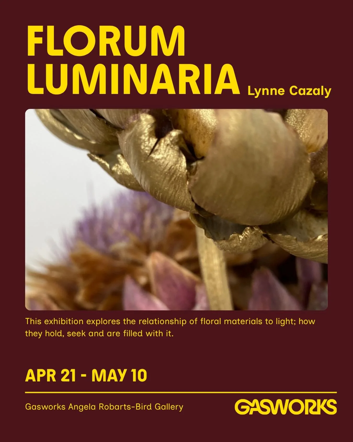 My next solo exhibition is Florum Luminaria - Floral Lights. It&rsquo;s coming up next week at @gasworkscreativeprecinct - in the ARB Gallery from April 21-May 10. 21 Graham Street, Albert Park. VIC AU.