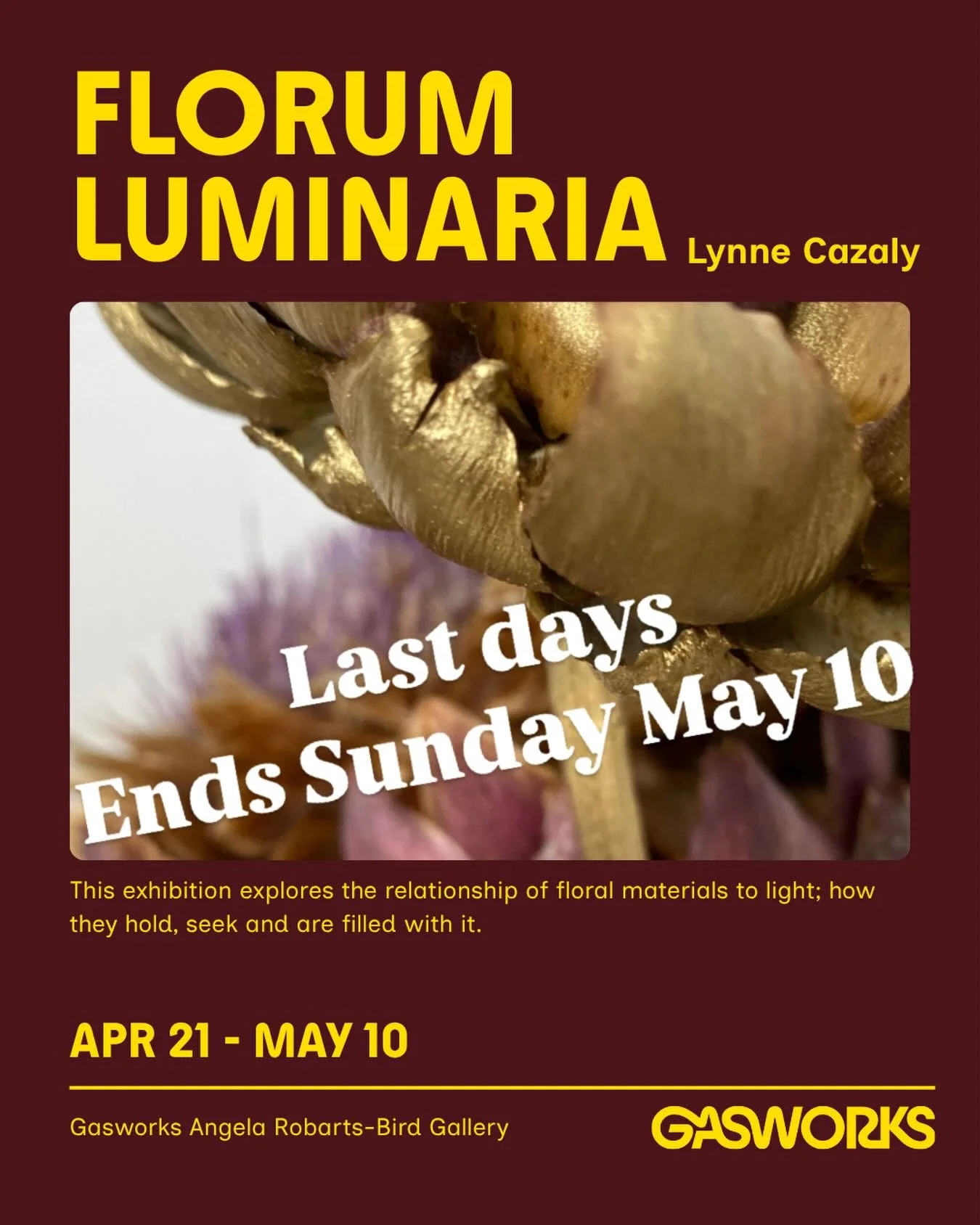 Last days of my Florum Luminaria exhibition in the ARB Gallery at Gasworks Creative Precinct, Albert Park