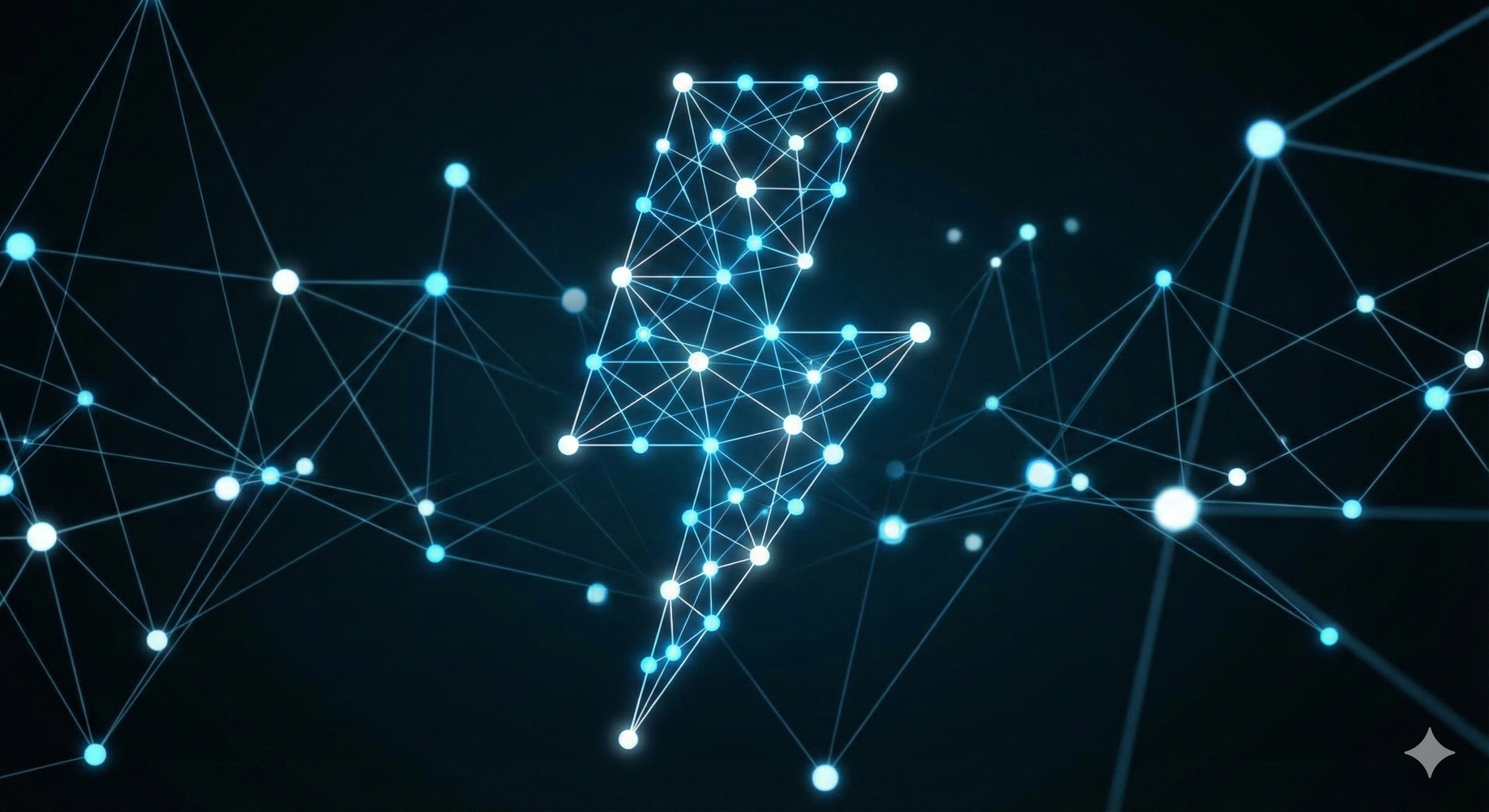 Digital lightning network icon representing the DataForces core value of Energy and collaboration.