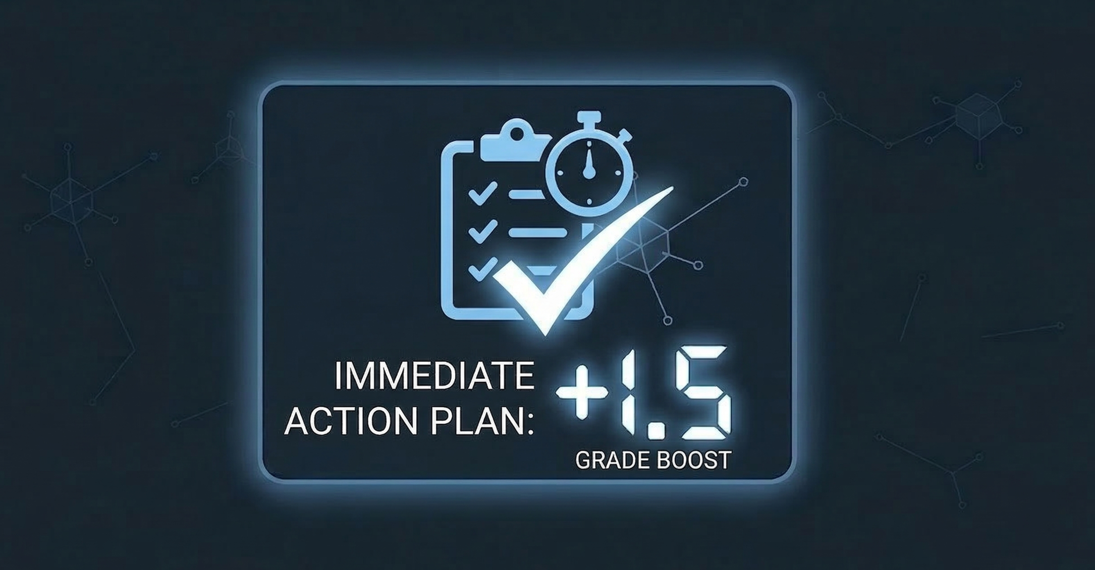 Immediate Action Plan: Digital display of a +1.5 grade boost.
