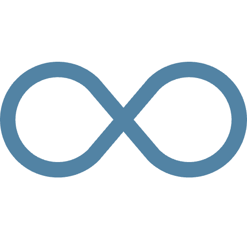 A stylized infinity symbol with a black background.