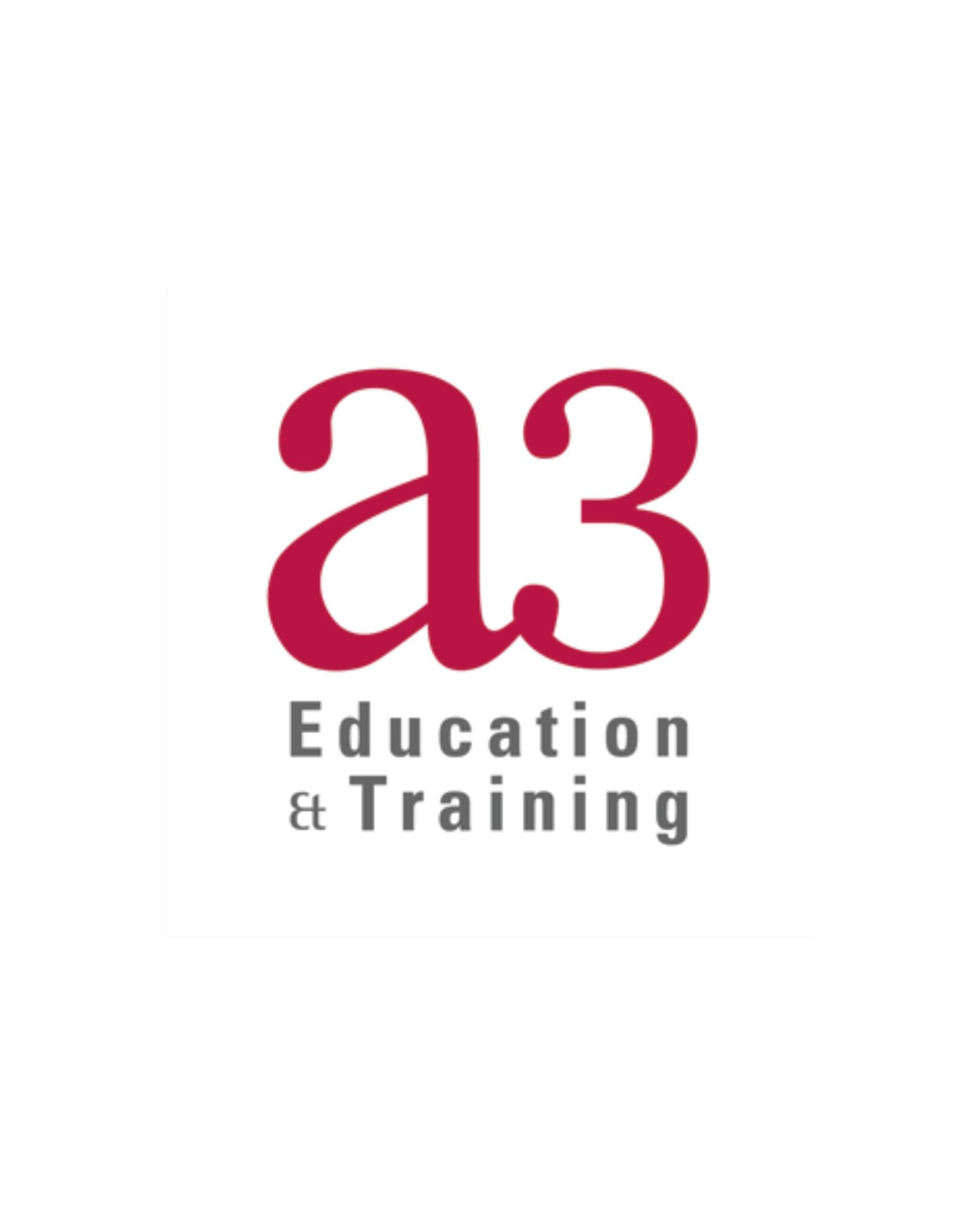 Logo for ABC Education and Training with a stylized lowercase 'a' and 'b' in maroon above gray text reading 'Education & Training'.
