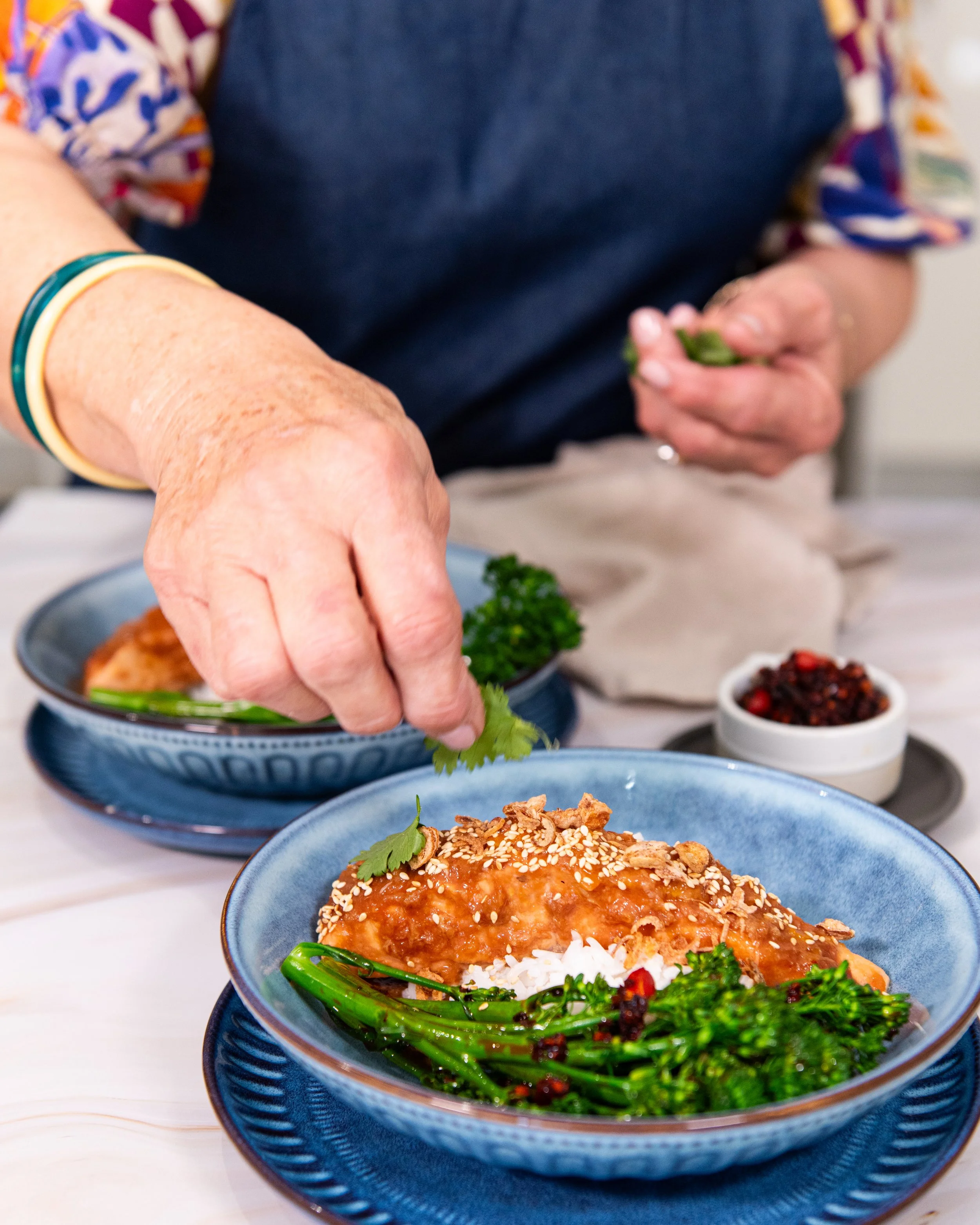 Hoisin Salmon, Coconut Rice &amp; Steamed Broccolini
