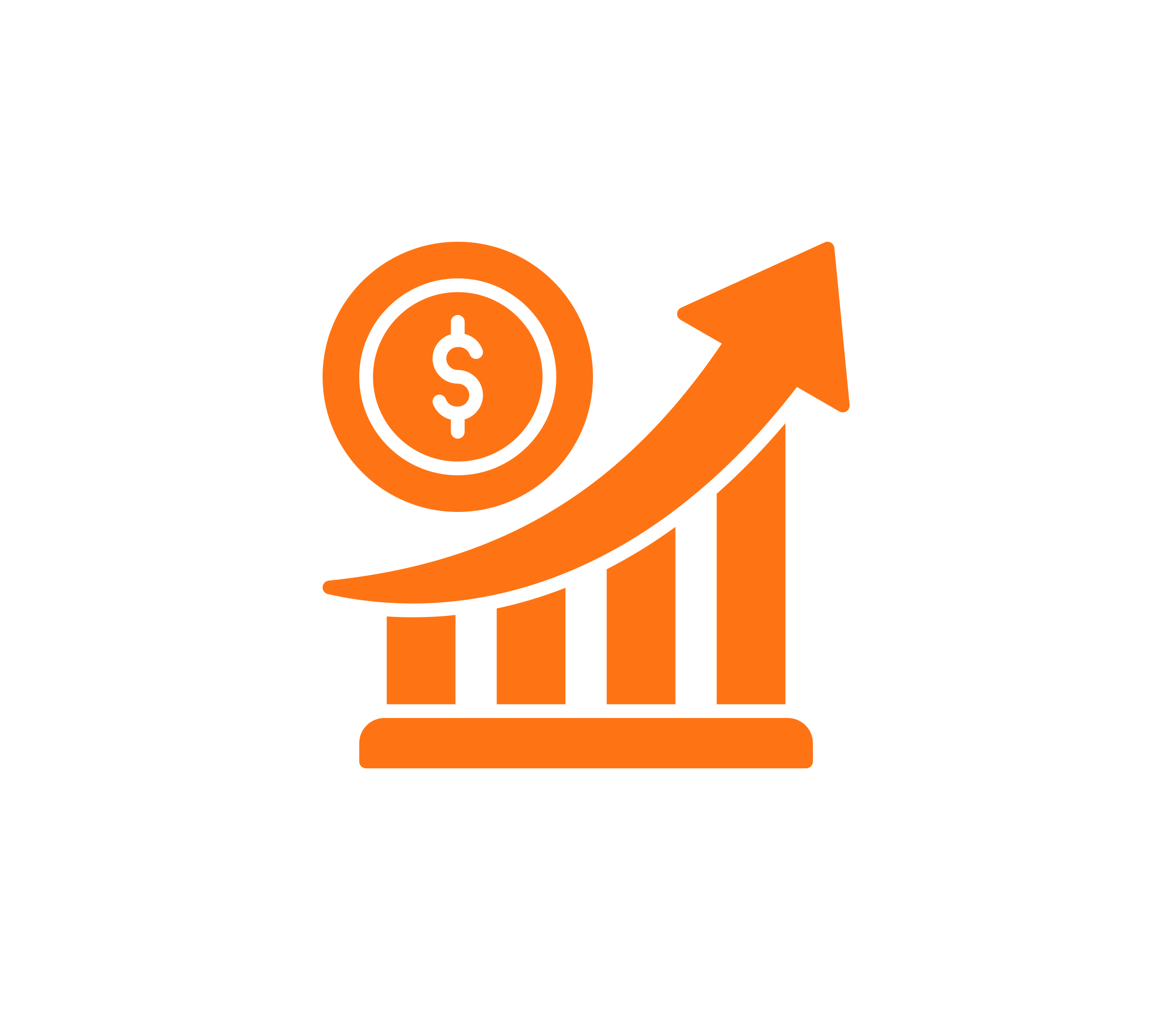 Upward graph icon representing avoiding tax surprises at year end through real-time management accounts for construction firms