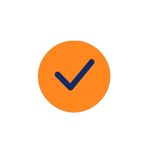 Orange tick icon for CIS accountant services covering installation of heating and power systems