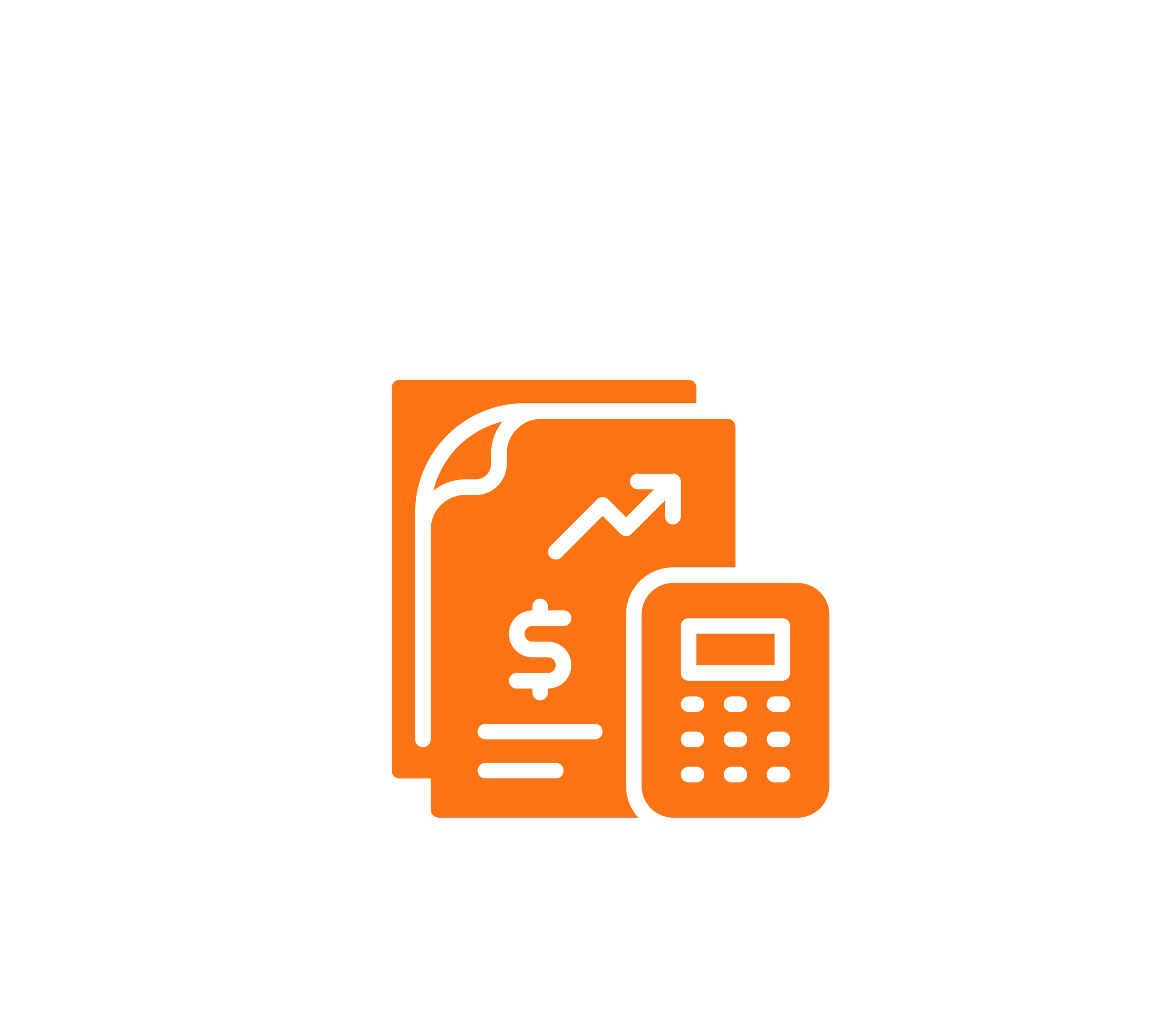 Document and calculator icon symbolising VAT return services for construction businesses, including reverse charge scheme support