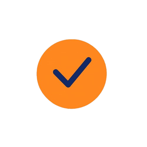 Orange tick icon showing CIS accountant support for building construction and erection