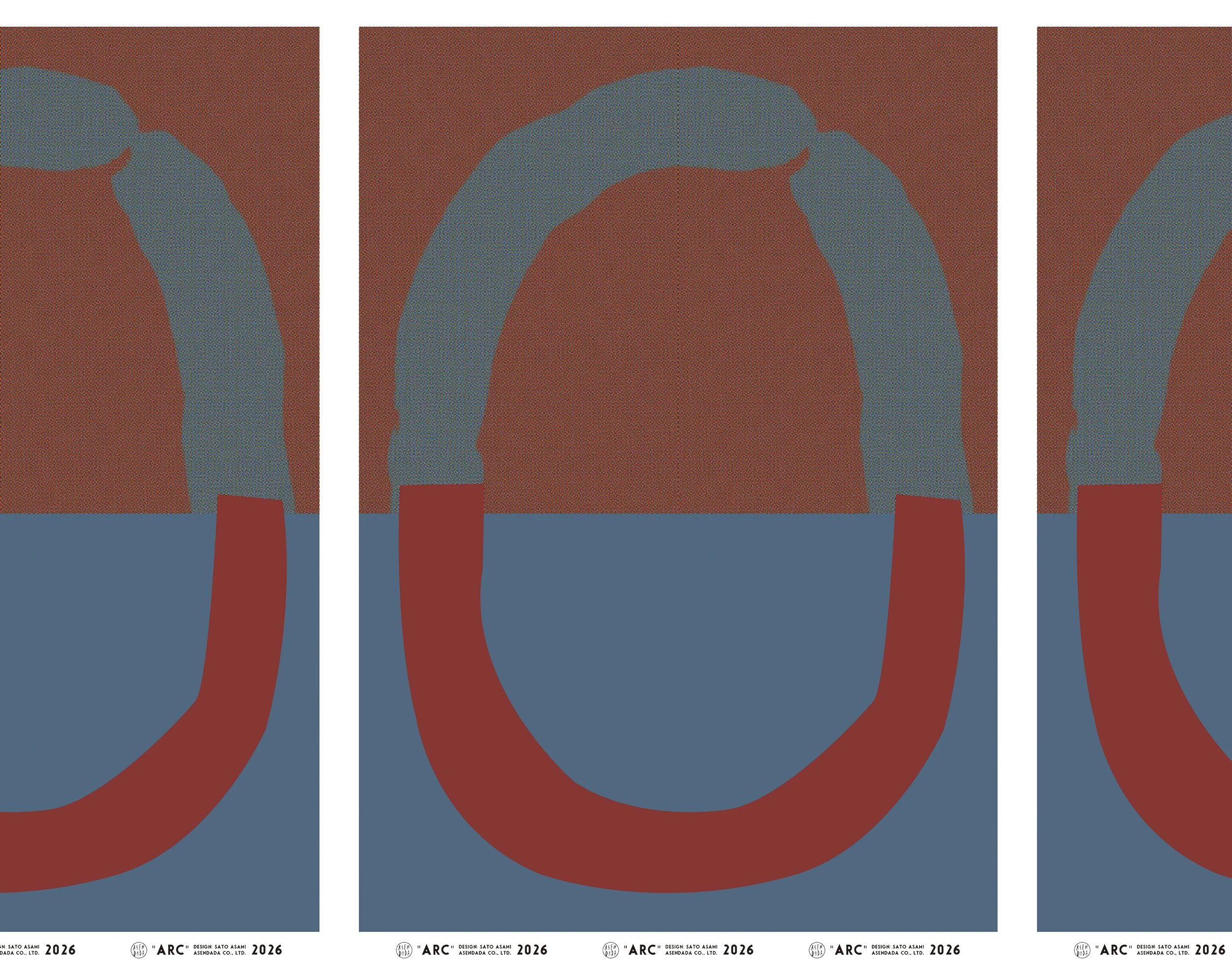 アセンダダのパターンデザイン「Arc」。アート作品そのままをパターンとして捉えたデザイン。ブラウンとブルーで表現された円が印象的な作品。ASENDADA’s pattern design “Arc.”
A design that reinterprets the artwork itself as a pattern.
An expressive piece distinguished by its striking circles rendered in brown and blue.