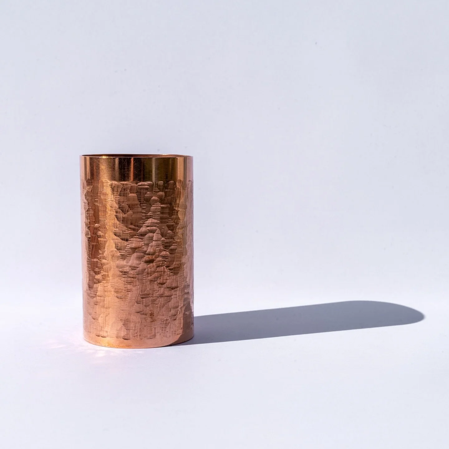 This vessel is part of my ongoing exploration into the world of whisky&mdash;its people, places, and processes. Made in copper, the marks are slow and deliberate, echoing the labour, rhythm, and depth of the distillation process itself.

Copper felt 