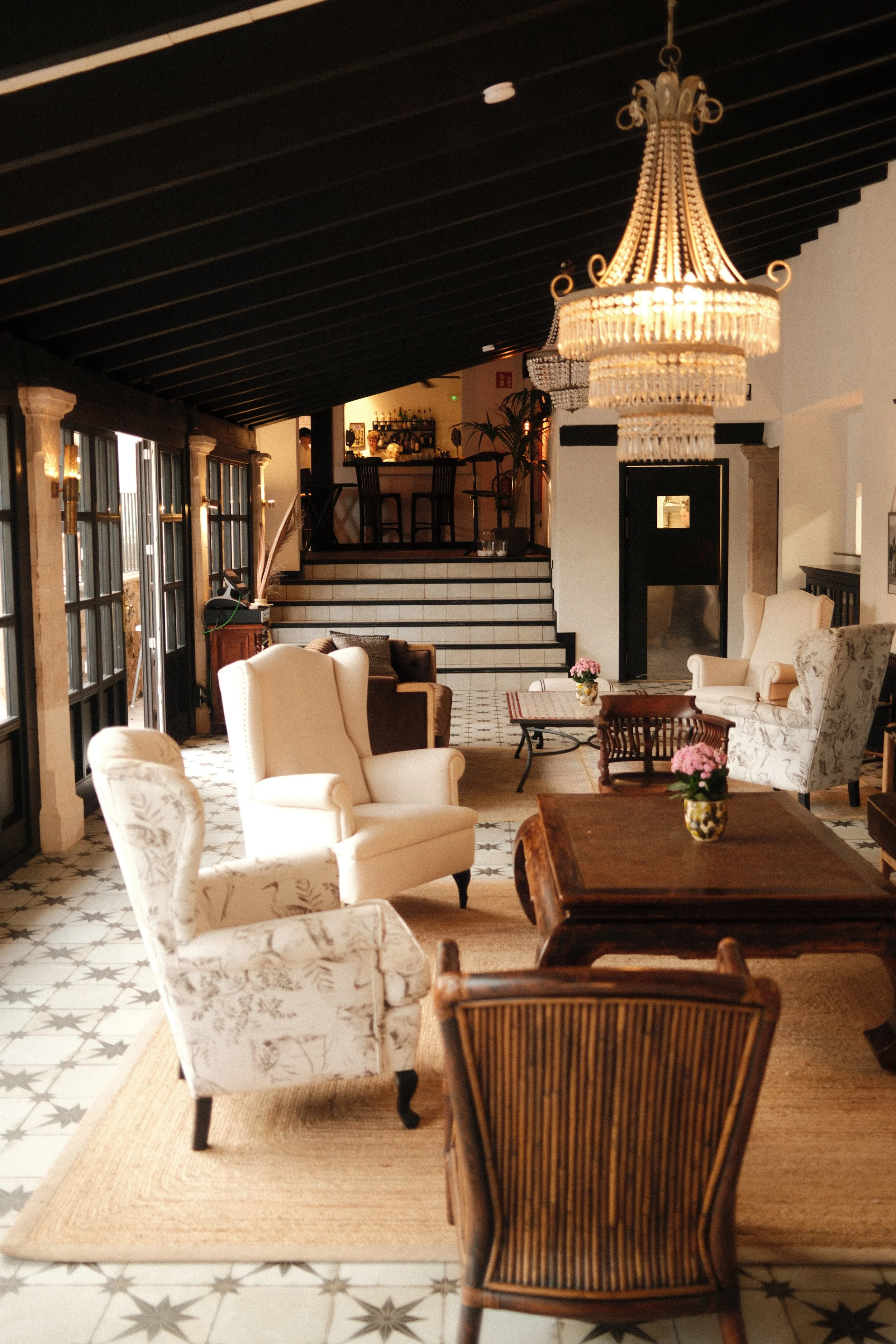 Refined lounge area with classic Mallorcan charm at Son Molí Country House