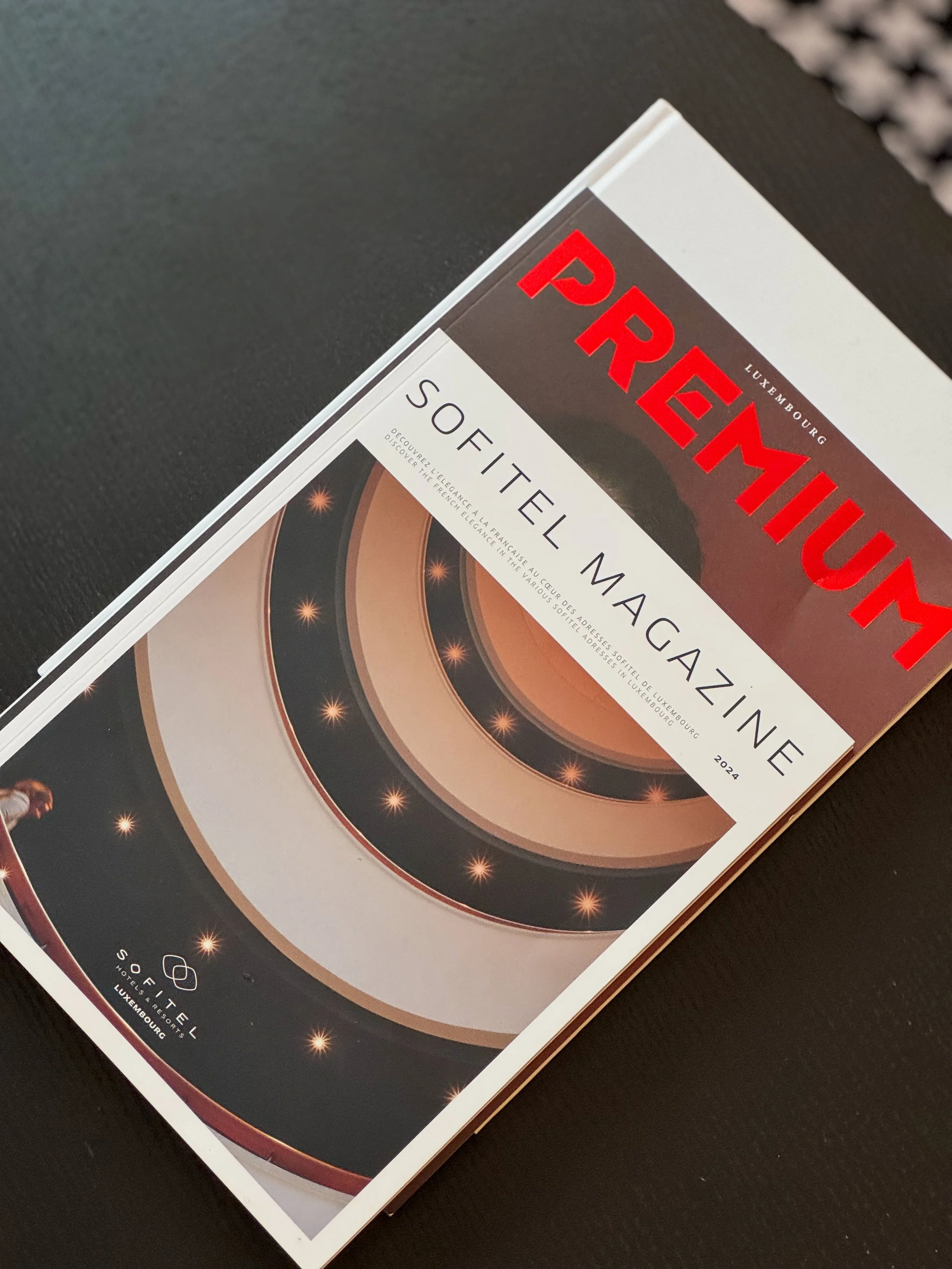 Sofitel Magazine displayed inside Sofitel Le Grand Ducal showcasing the hotel’s refined French luxury experience