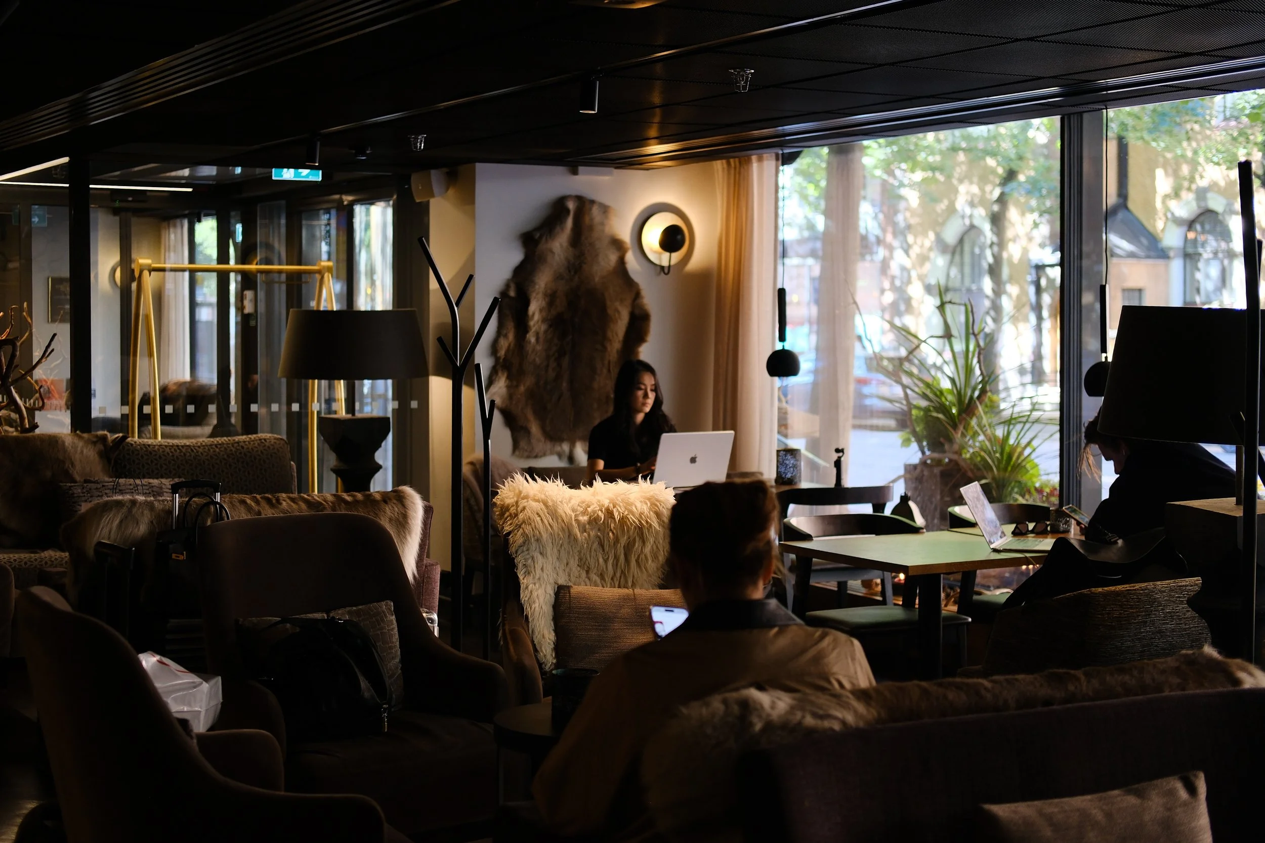Cozy Nordic lounge perfect for relaxing or remote working