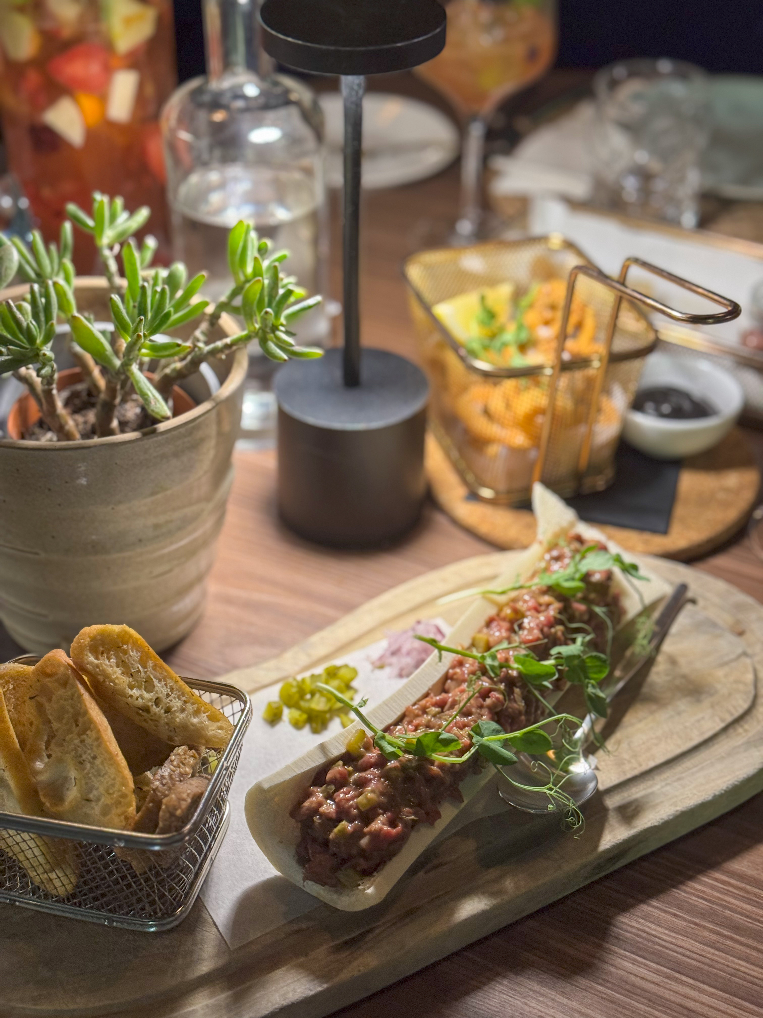 Freshly prepared beef tartare served at Pr1me Energize restaurant in Monte Gordo
