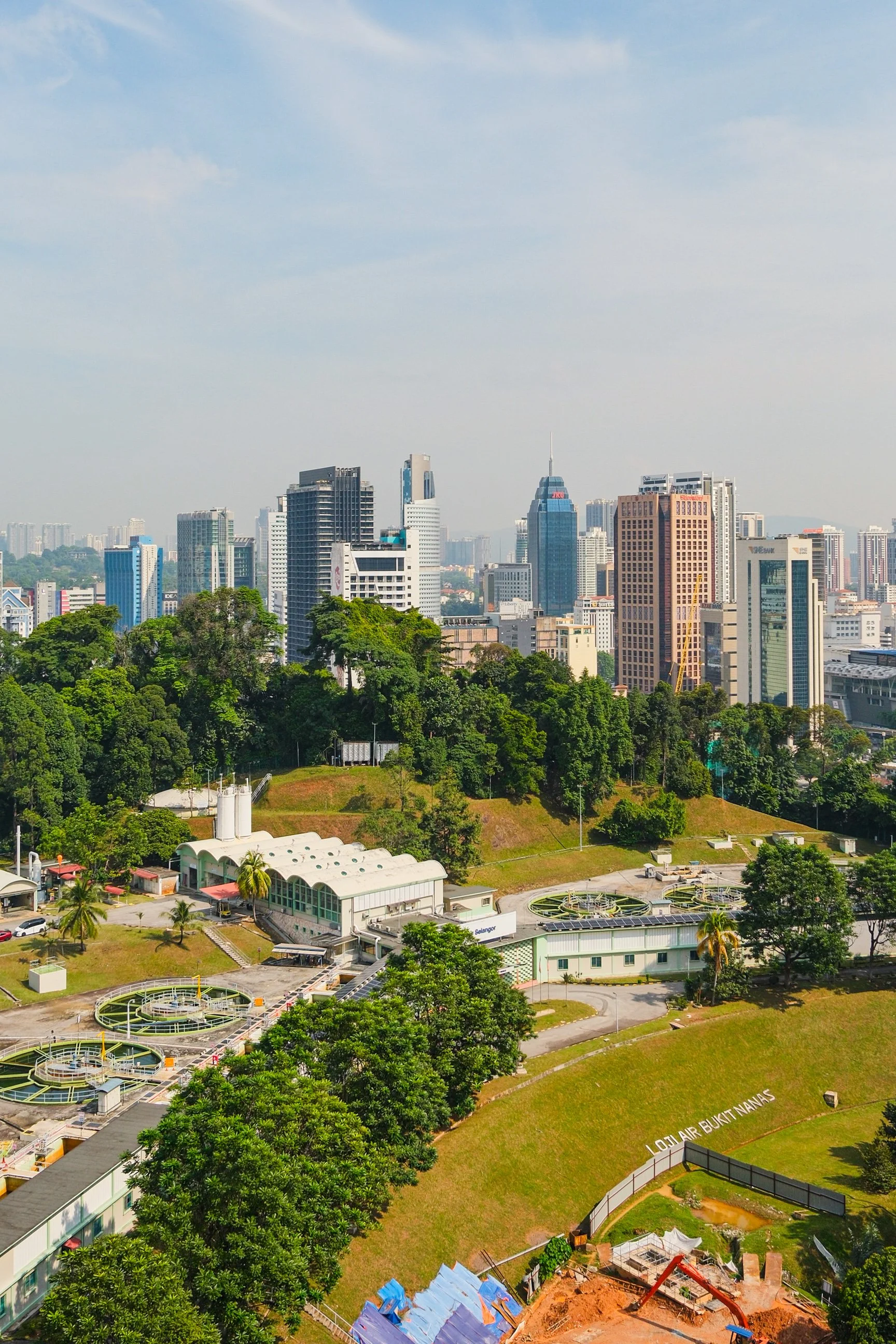 Panoramic views across Kuala Lumpur from the upper floors of the property