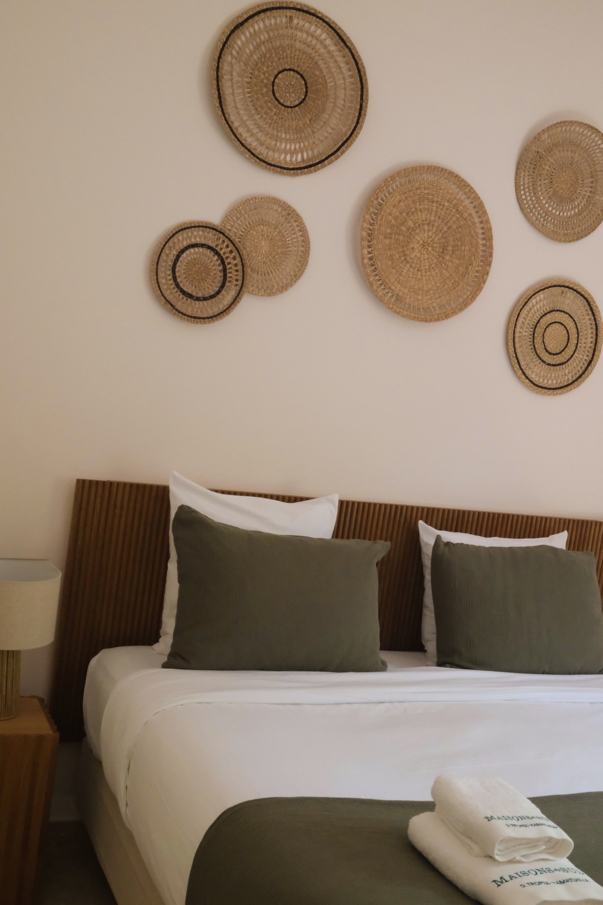 Contemporary bedroom featuring handcrafted décor and natural textures