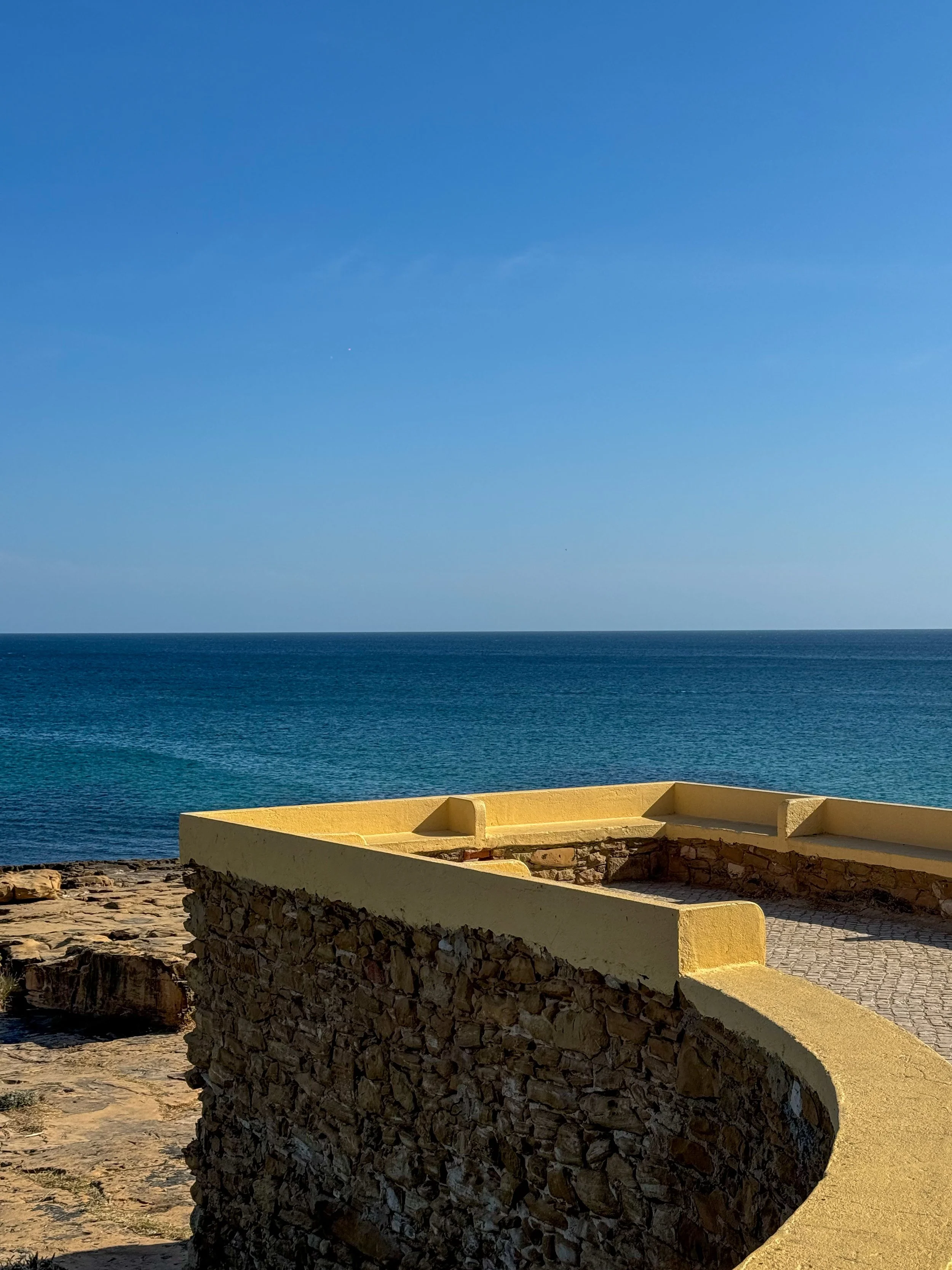 Peaceful coastal viewpoint near Vila Valverde overlooking the Atlantic Ocean in Lagos