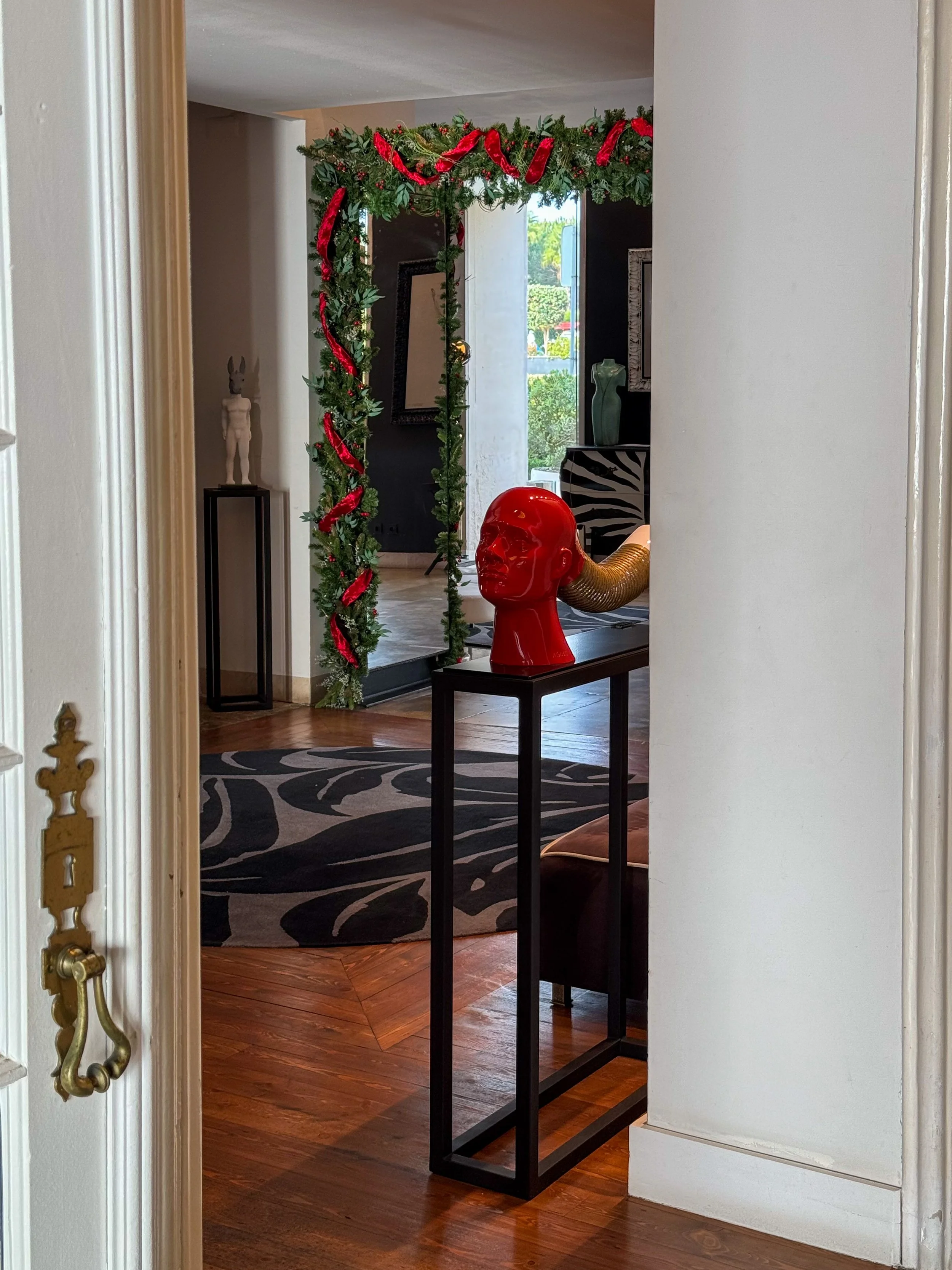 Contemporary lobby showcasing curated art pieces and sophisticated design details