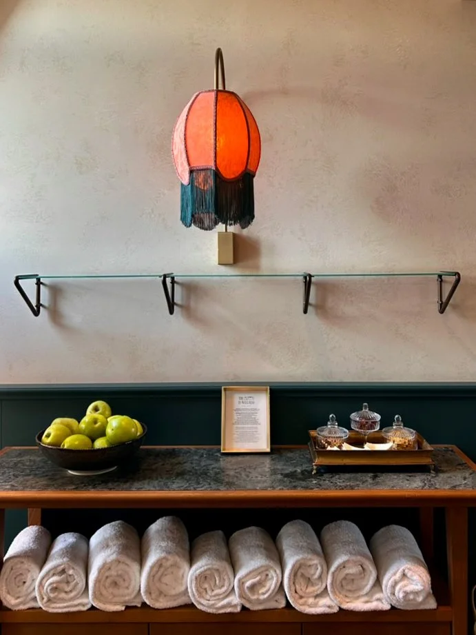 Wellness area featuring refreshments and thoughtful guest amenities
