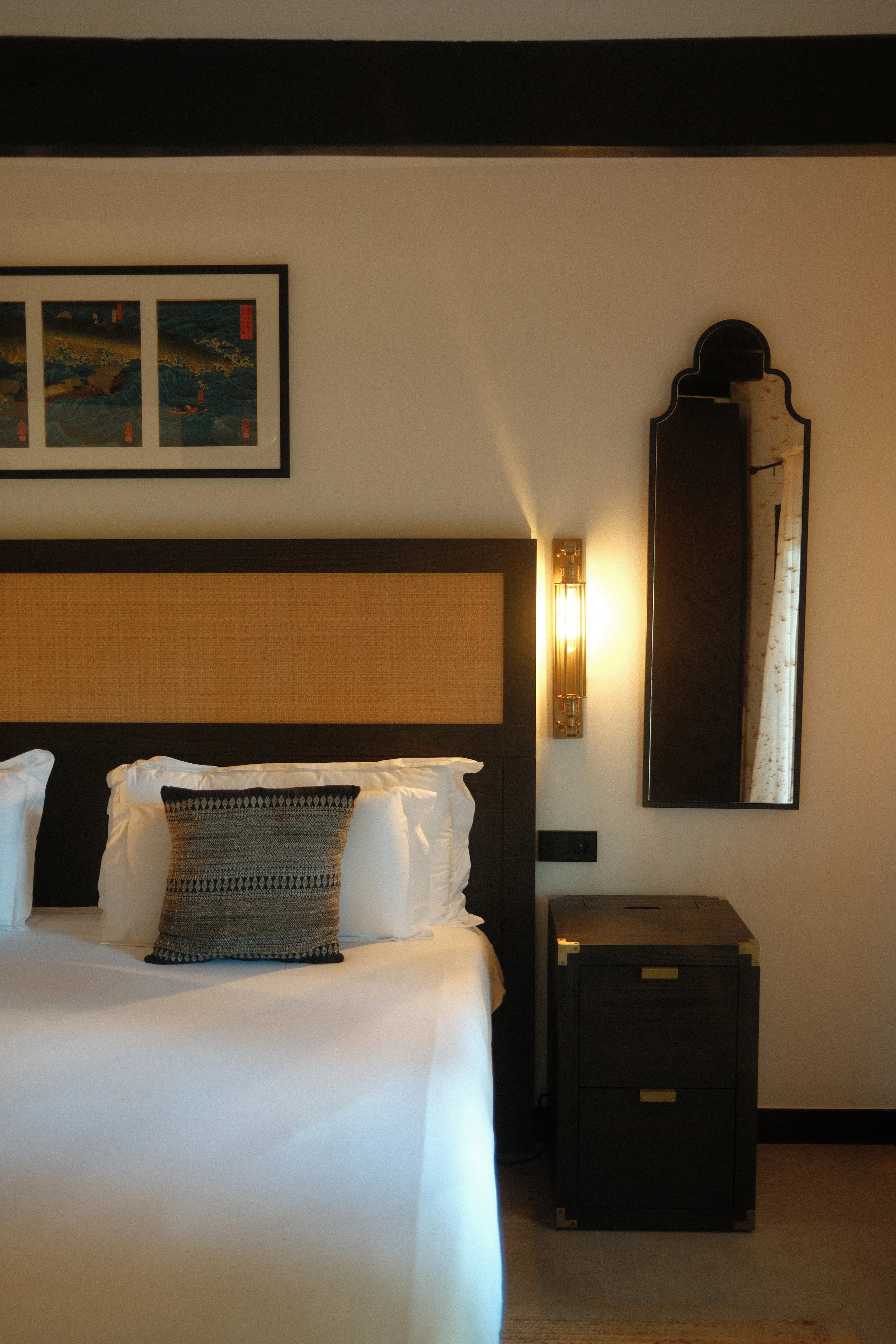 Elegant guest room with warm Mediterranean details at Son Molí Country House, Mallorca