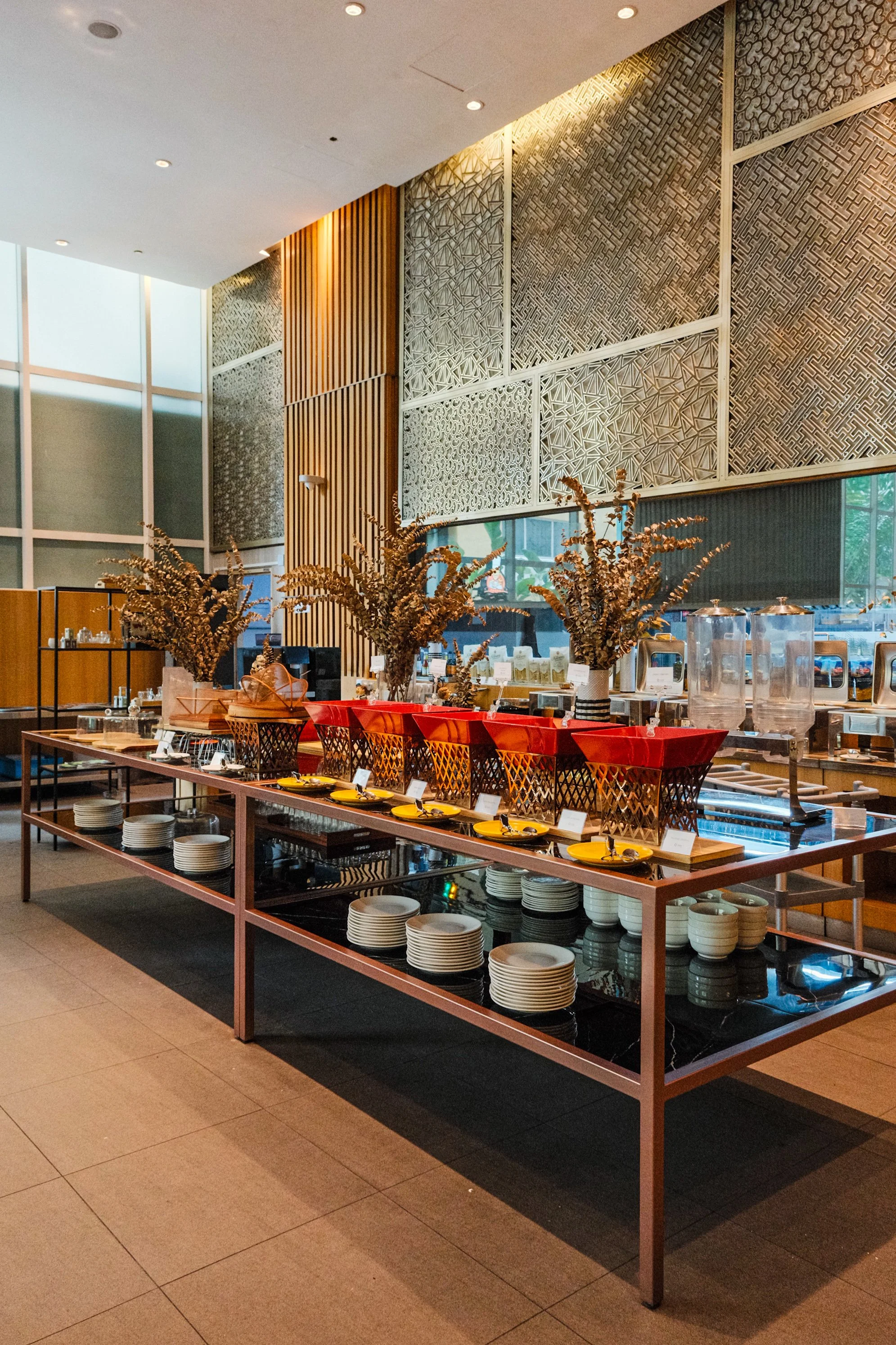 Breakfast buffet offering a selection of fresh local and international dishes