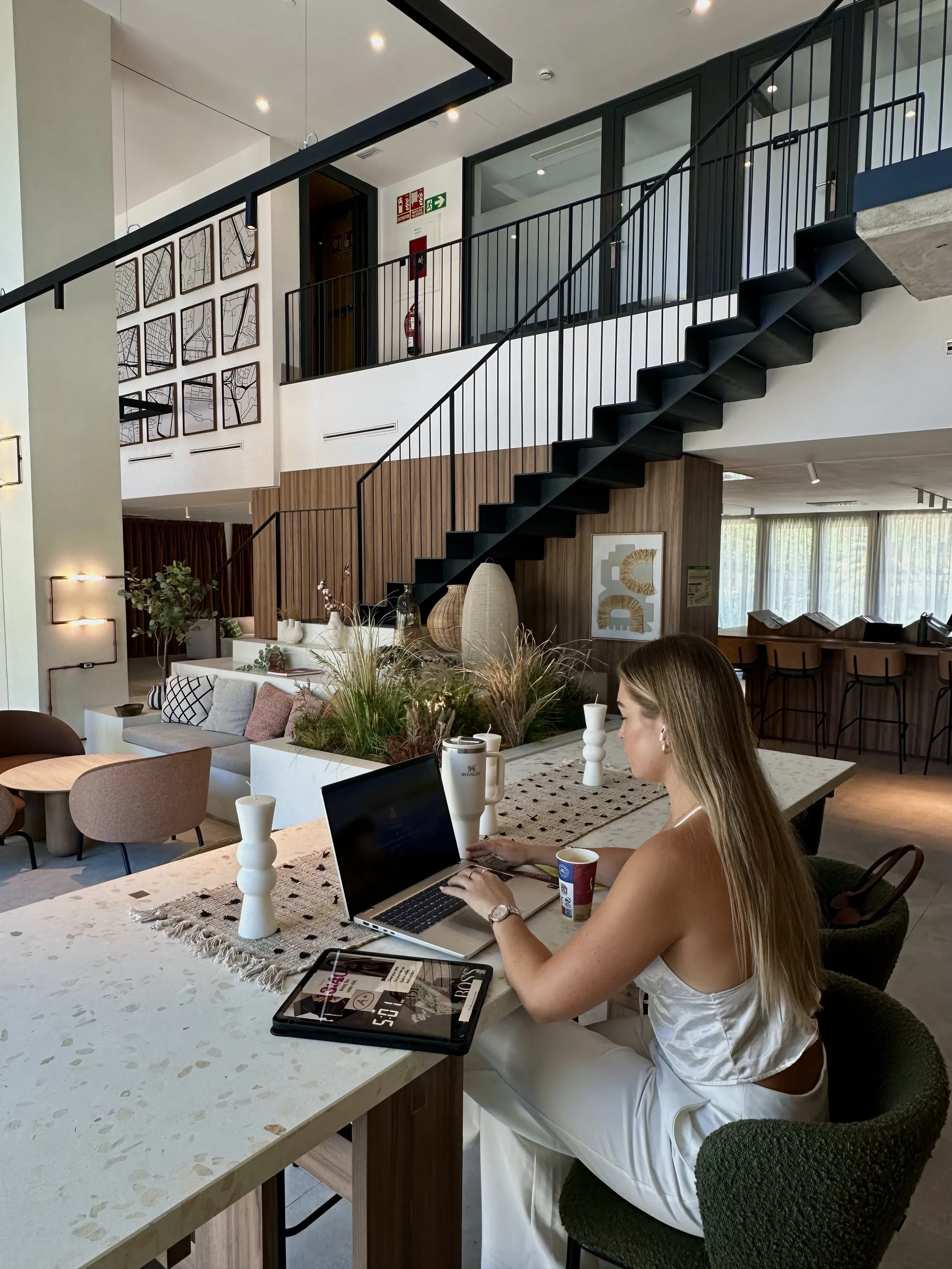 Modern coworking lounge designed for remote work and flexible living