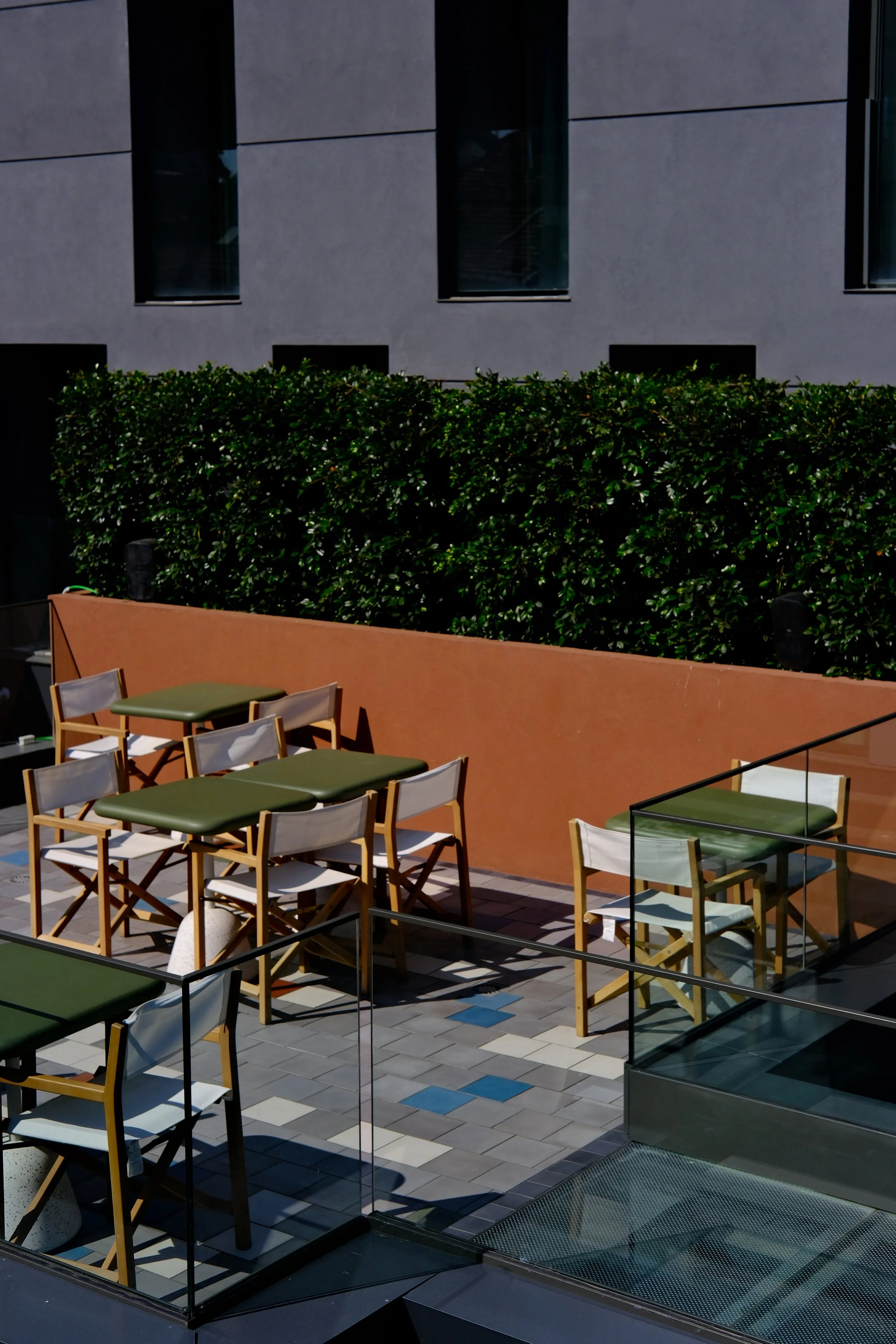 Outdoor terrace offering relaxed dining in a peaceful urban setting
