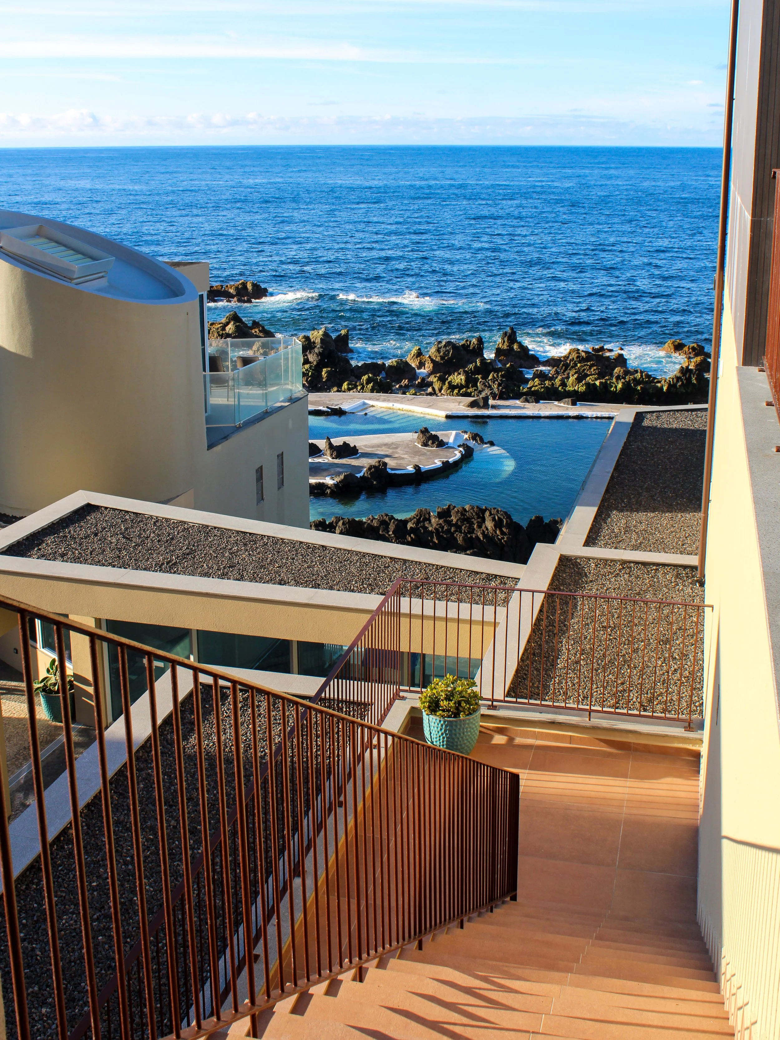 Panoramic ocean view from the hotel overlooking the famous Porto Moniz natural pools