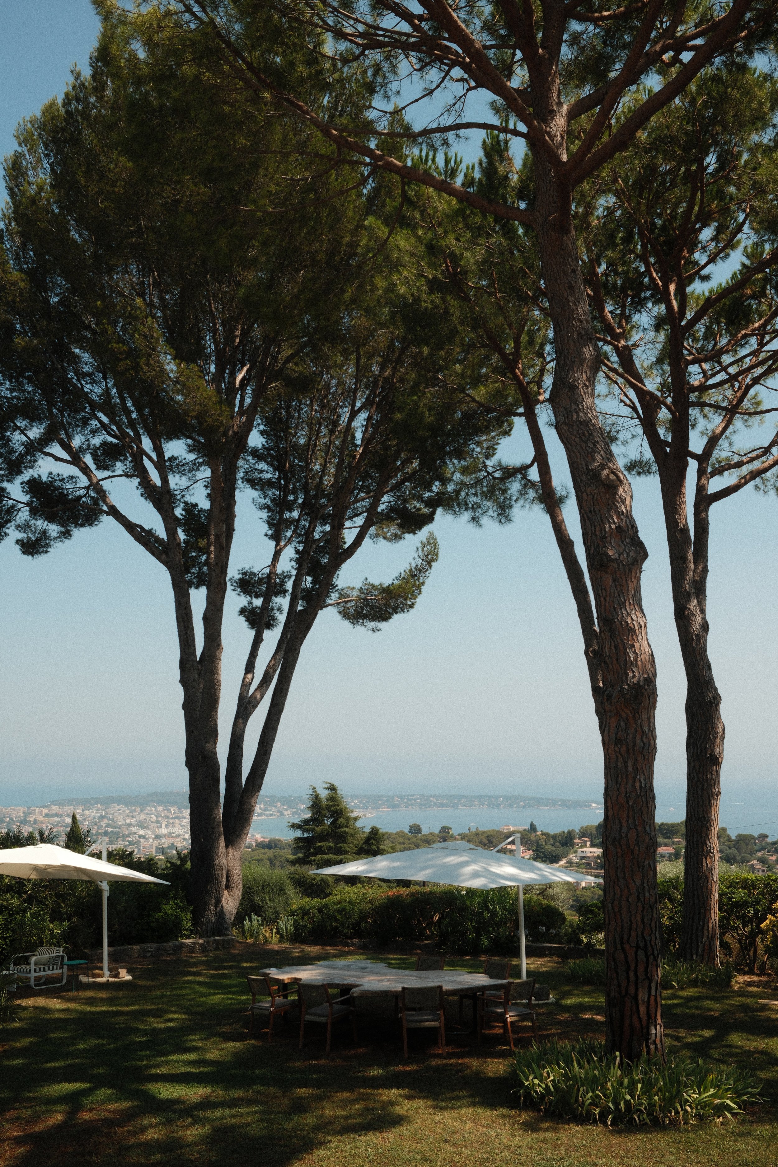 Mediterranean garden with panoramic views stretching across the French Riviera