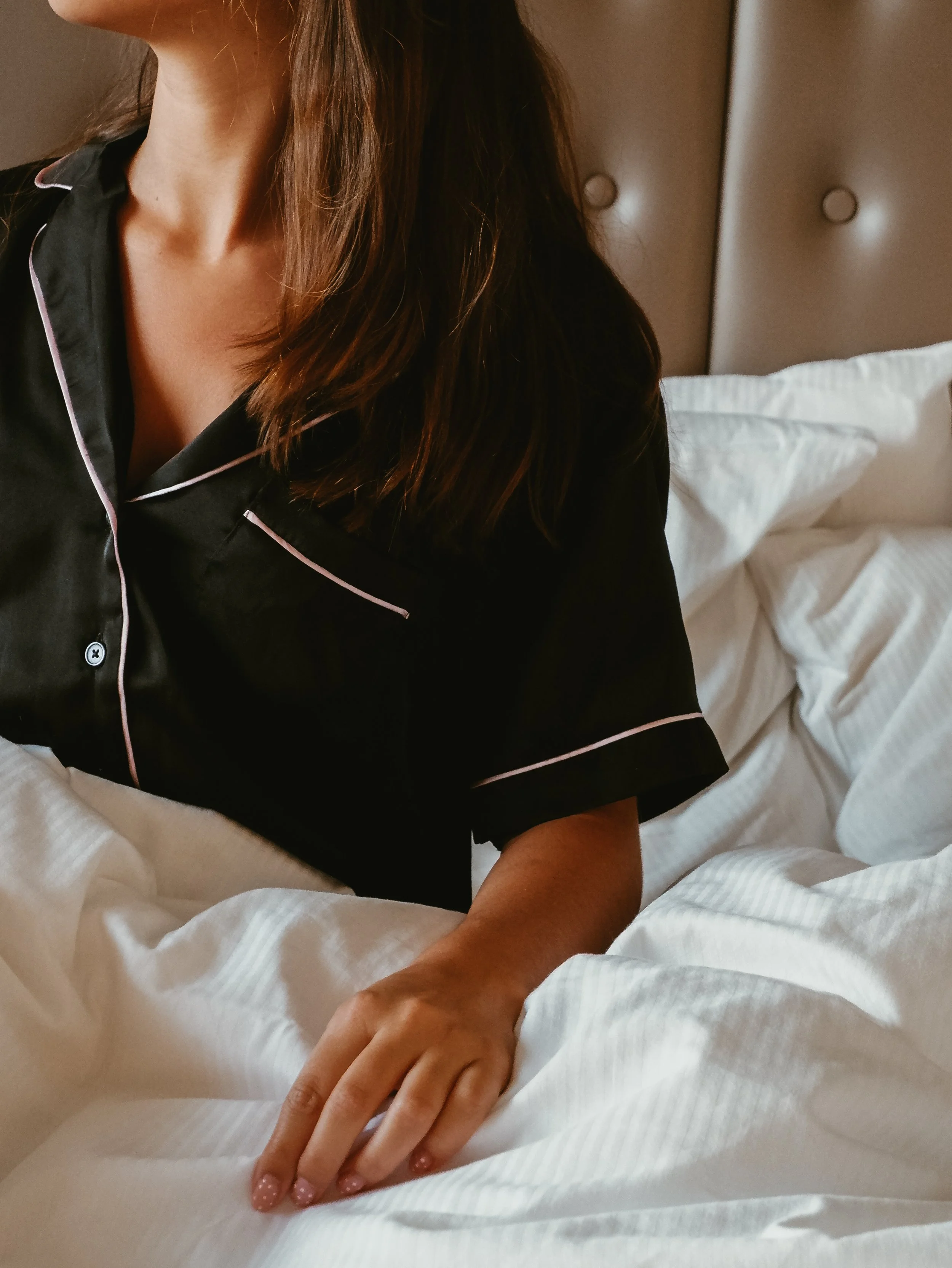 Peaceful morning in a luxury hotel room with crisp linens and elegant contemporary comfort