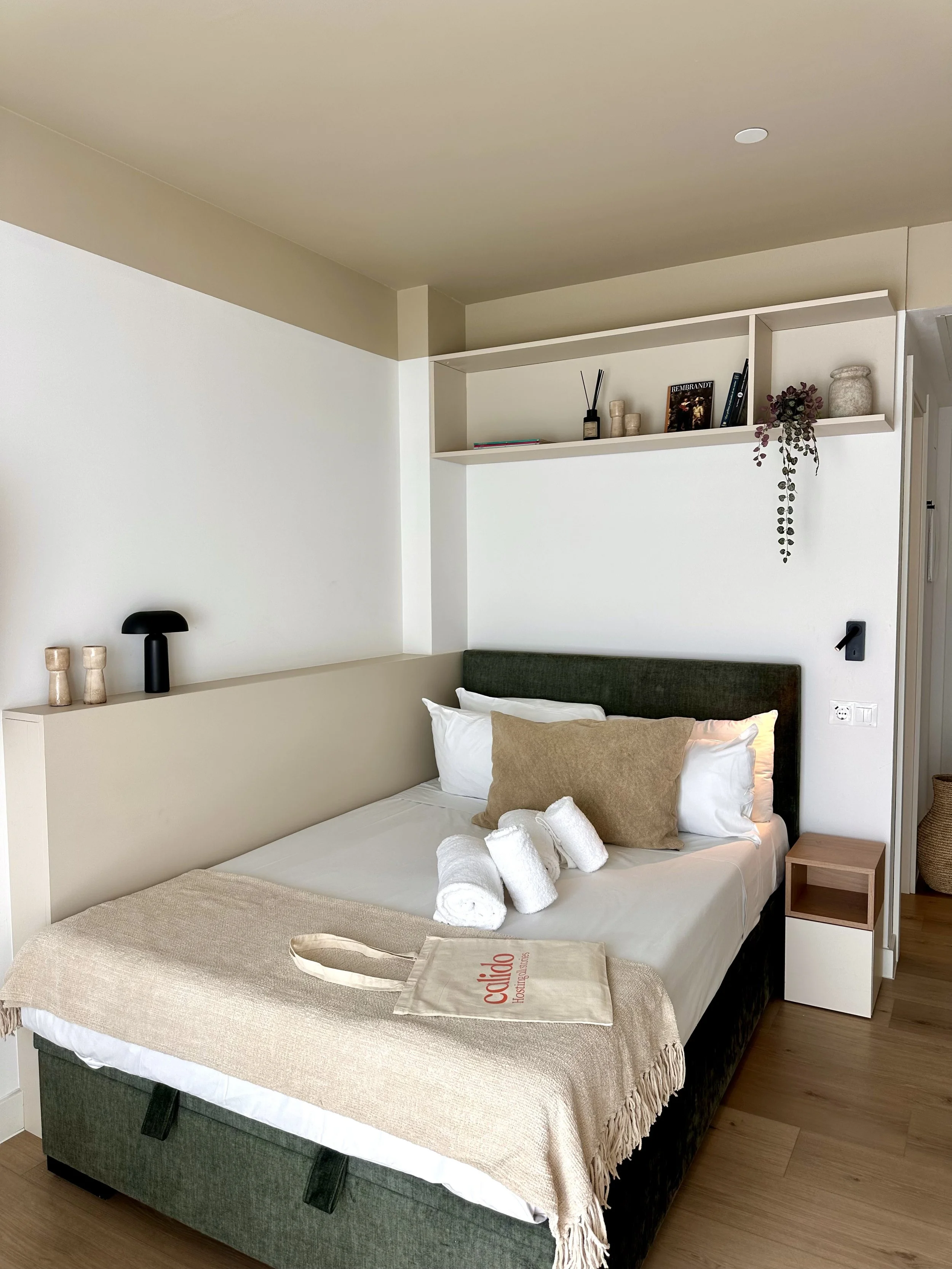 Bright apartment bedroom with contemporary design and premium comfort