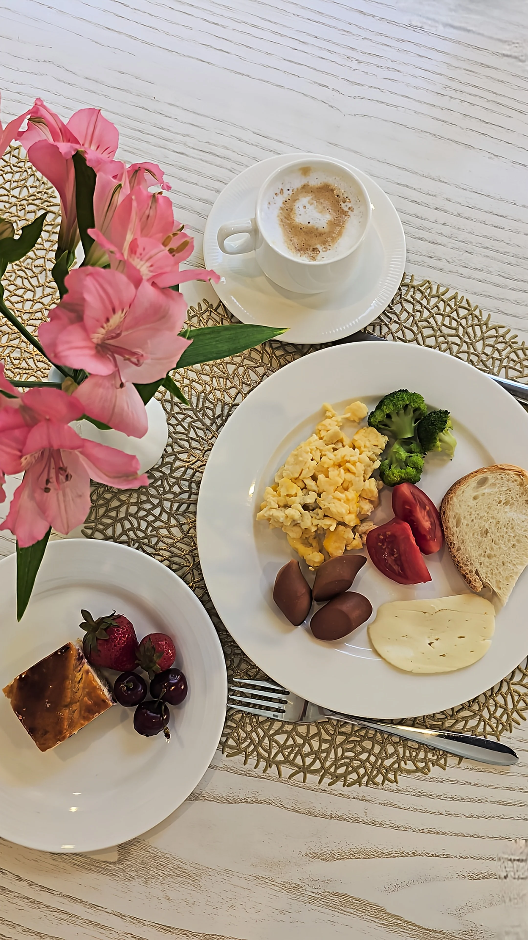Breakfast selection featuring fresh fruit, coffee and local specialties at Dilimah Premium Luxury Hotel, Samarkand