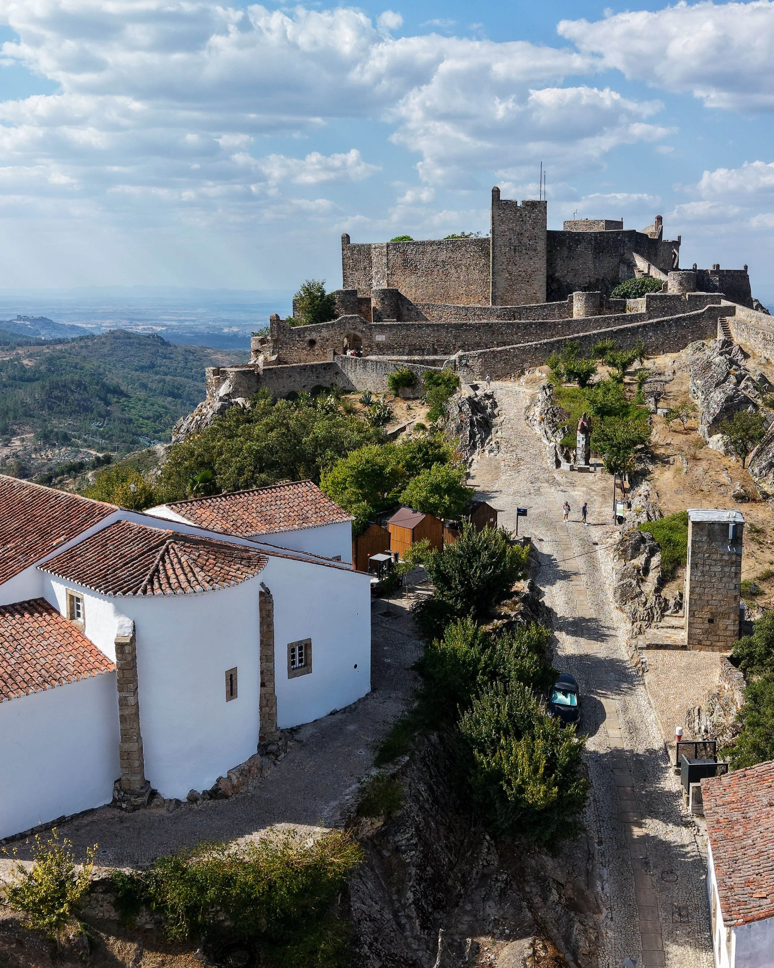 Historic Marvão Castle rising above the hilltop village with panoramic views across the surrounding countryside