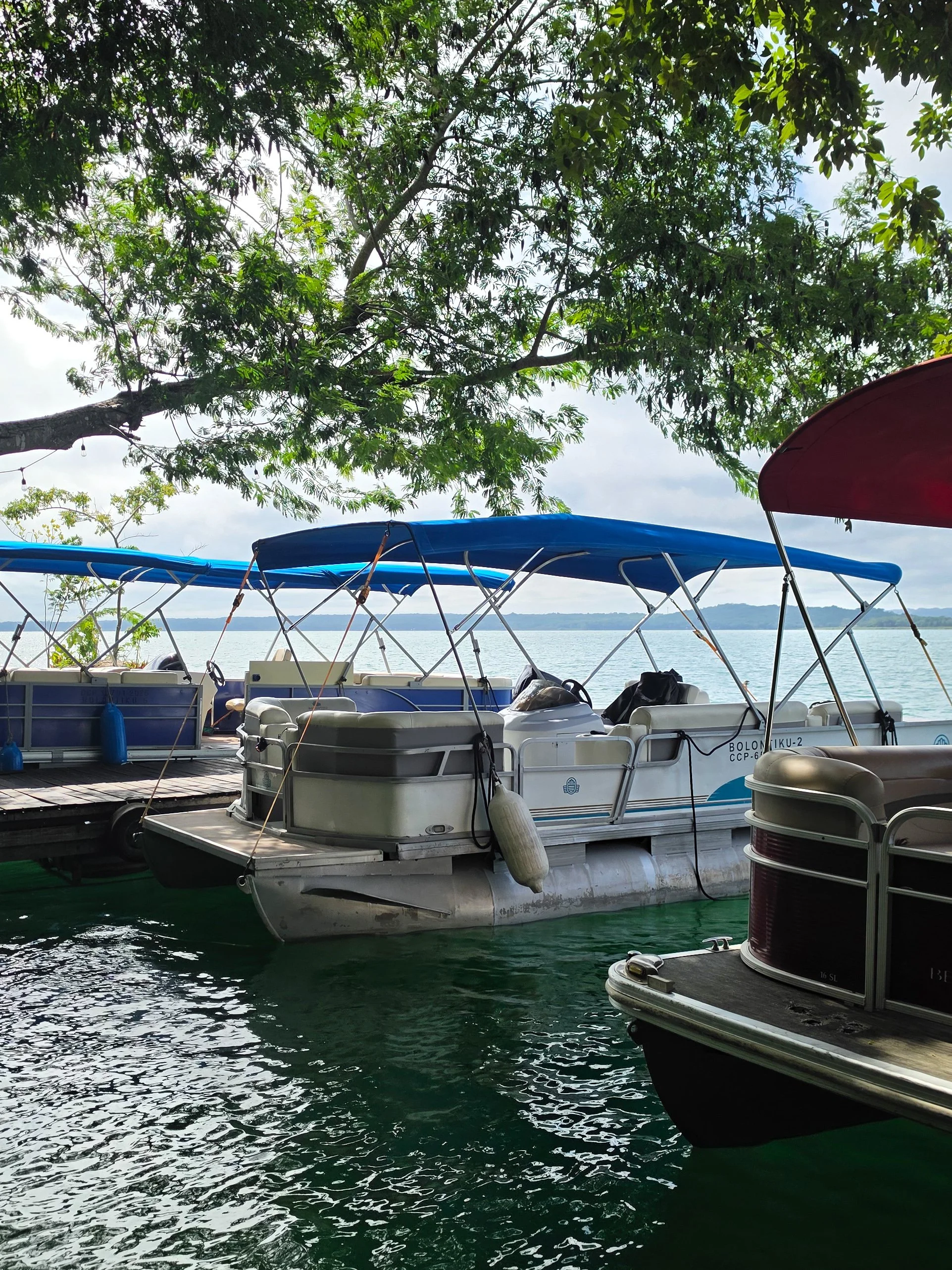 Private dock with boats ready to explore the lake and nearby islands