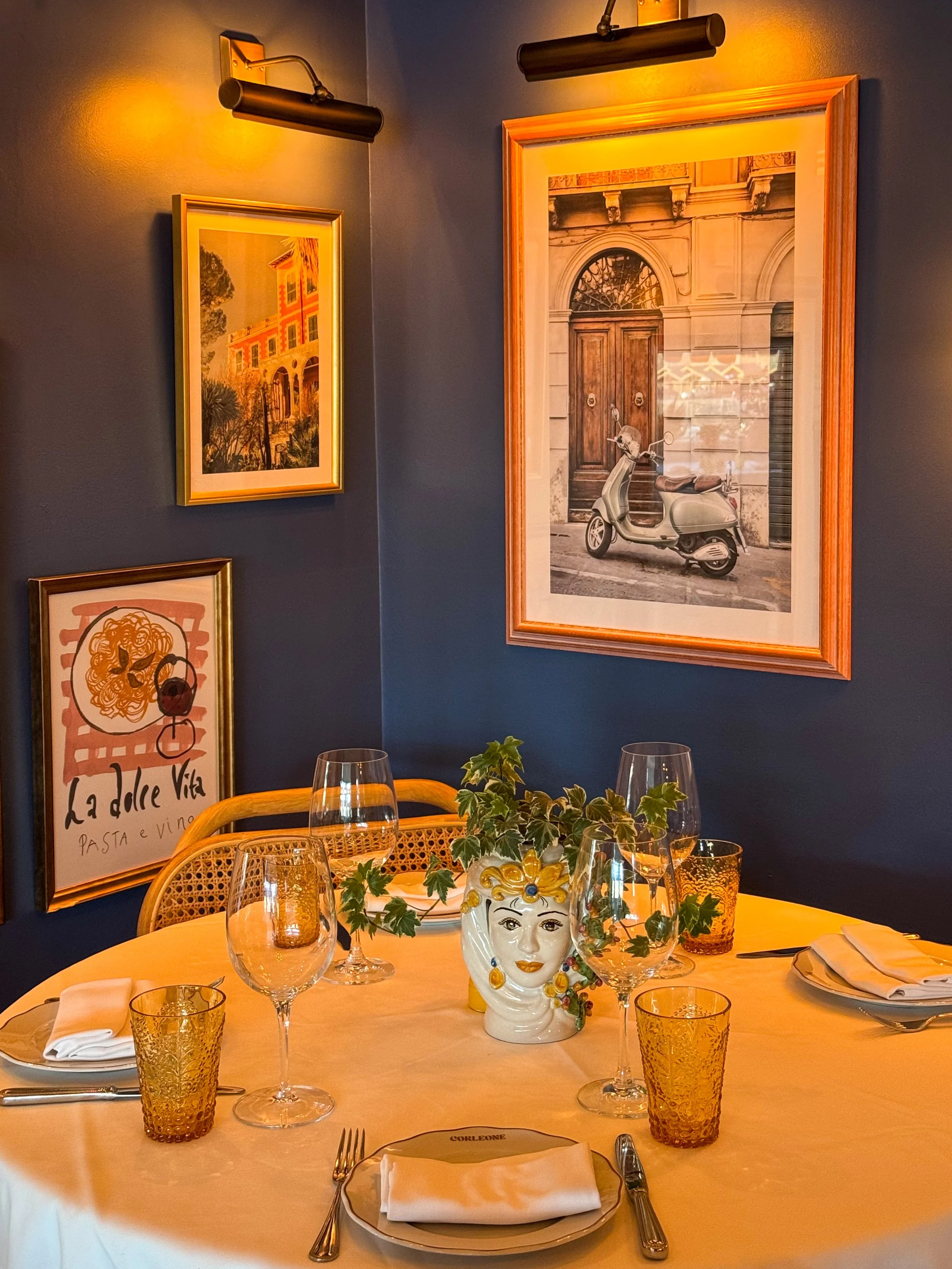 Elegant restaurant showcasing Mediterranean-inspired décor and intimate fine dining atmosphere