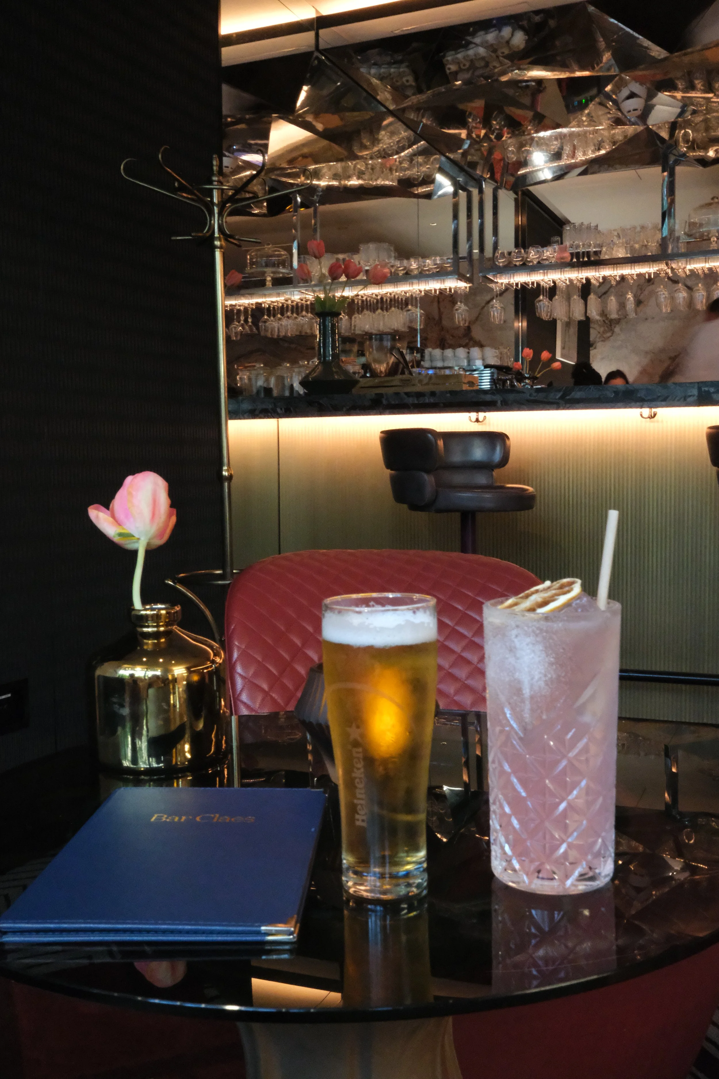 Signature cocktails served in the elegant Bar Claes with contemporary interiors