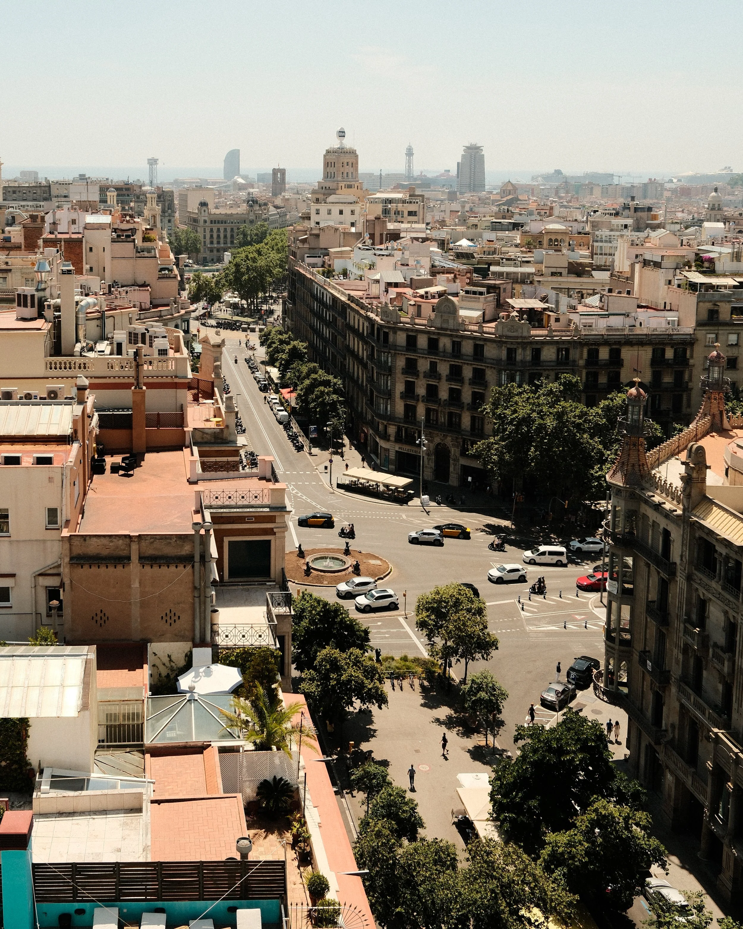 Panoramic cityscape viewed from NH Collection Gran Hotel Calderón rooftop terrace
