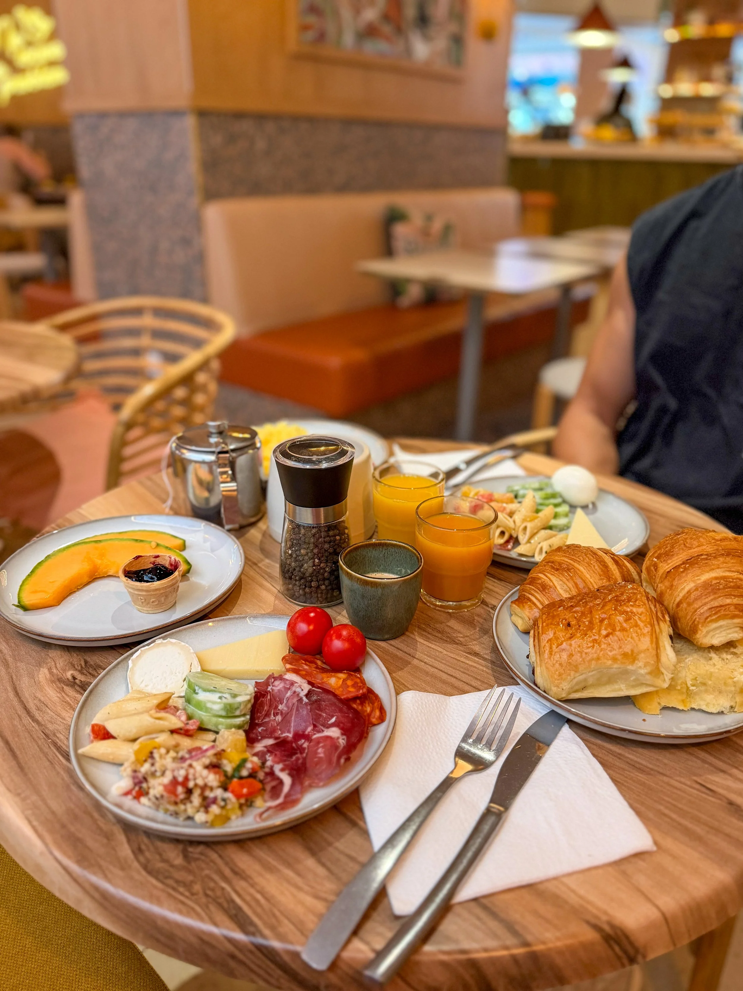 Fresh Mediterranean breakfast with local flavours and freshly baked pastries