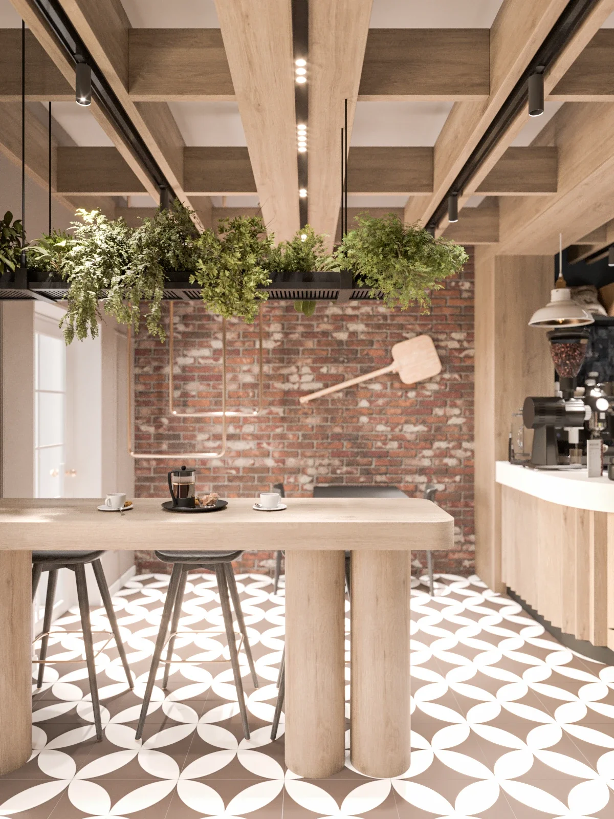 Design interior pentru restaurant italian cu estetică naturală și funcționalitate eficientă