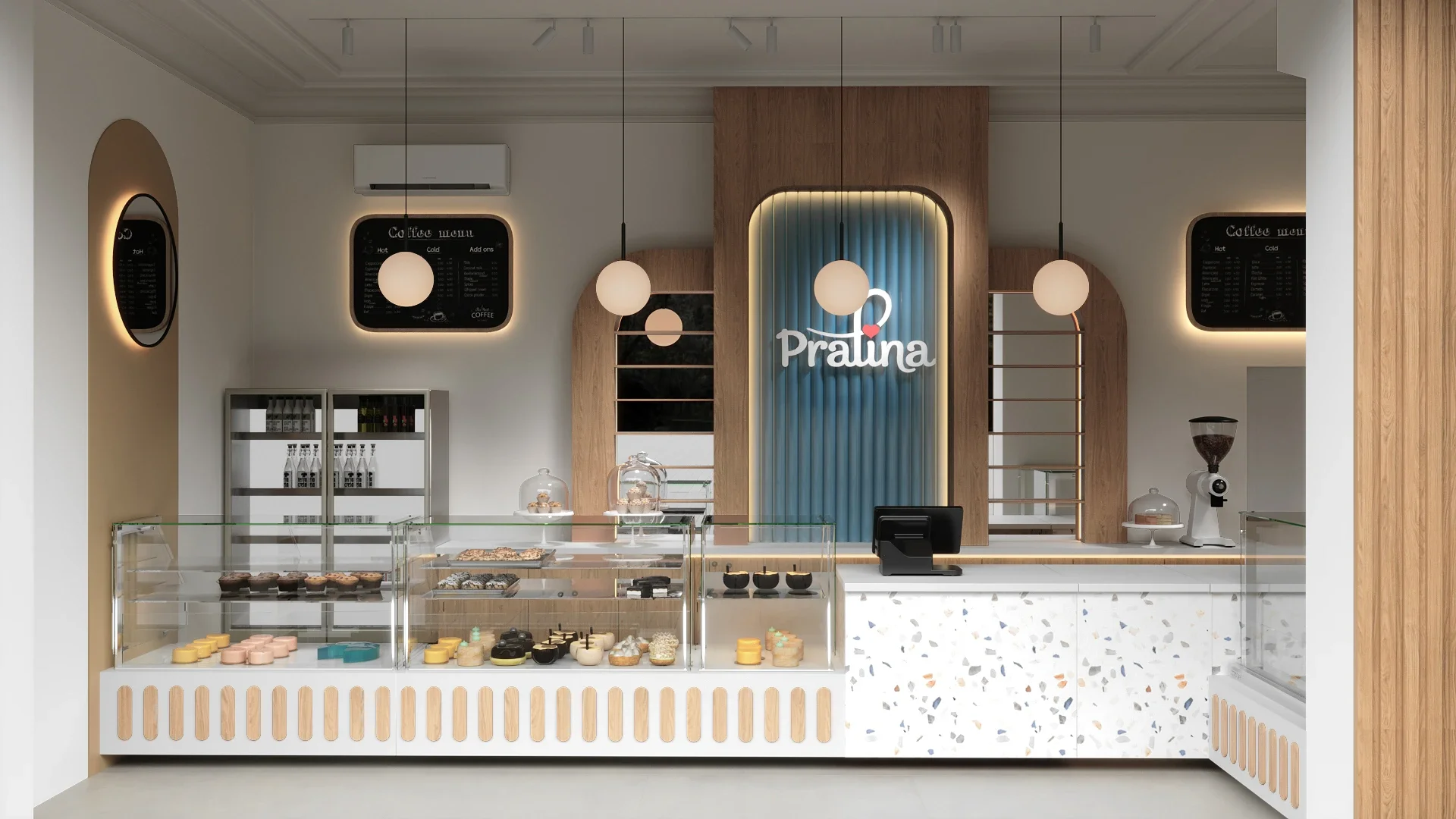 Design interior comercial pentru patiseria The Praline din Cluj Napoca