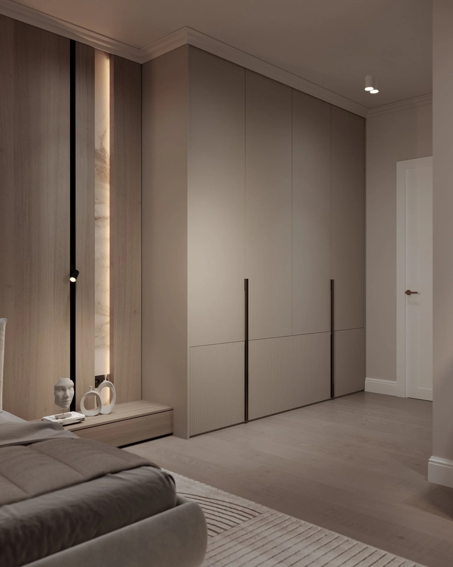 Dormitor casă contemporană vedere laterală dulapuri — Dej, ALTO Design
