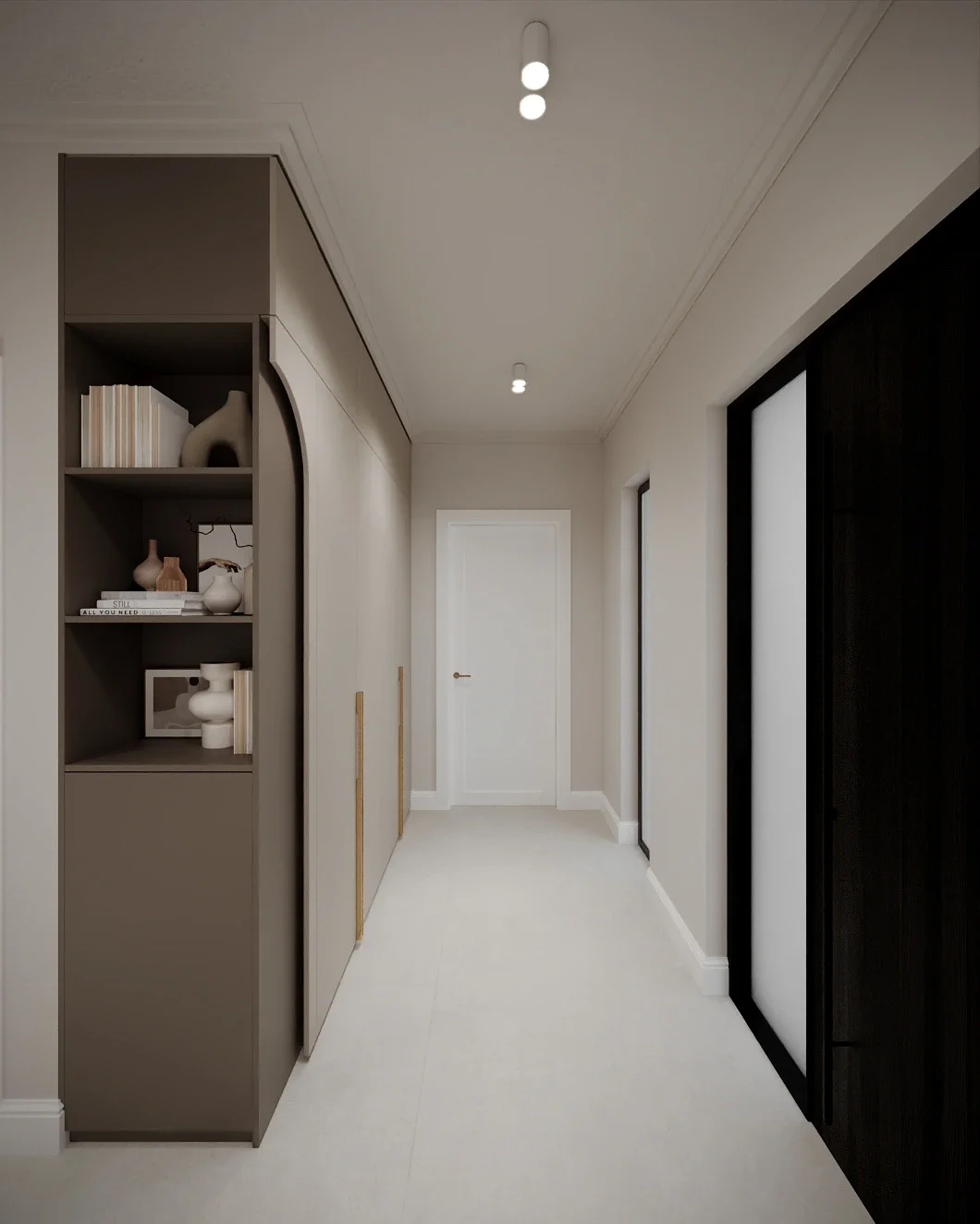 Panouri decorative și texturi de perete într-un hol contemporan amenajat de ALTO Design