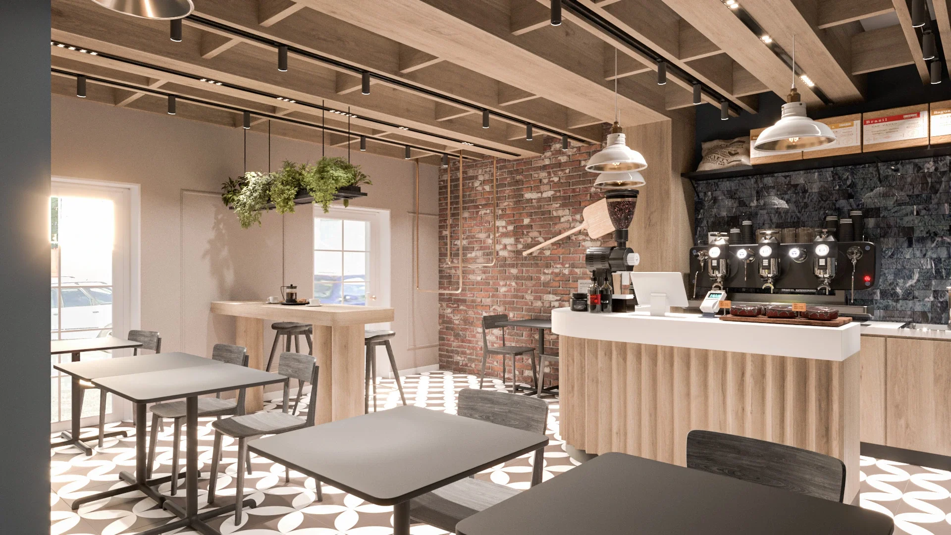 Amenajare horeca modernă cu materiale naturale și concept inspirat din bucătăria italiană