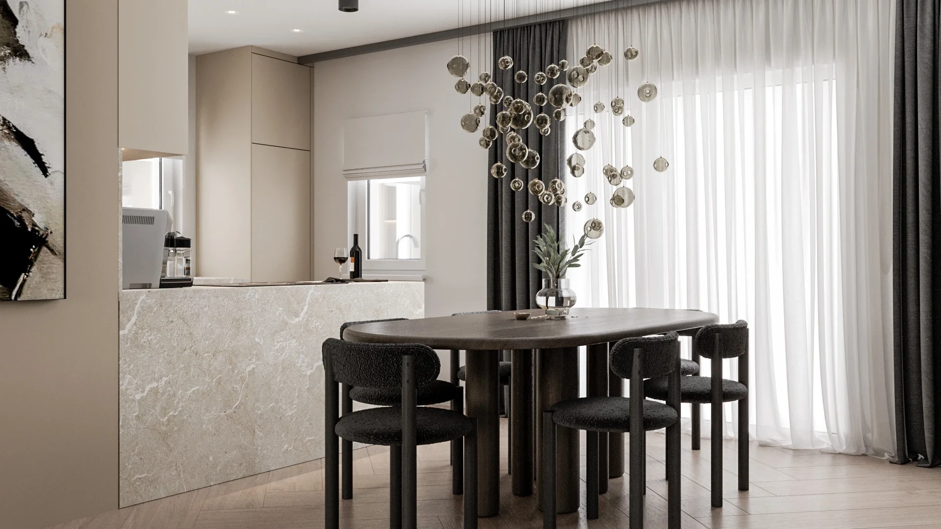 Dining contemporan realizat de Alto Design cu accent pe confort și rafinament