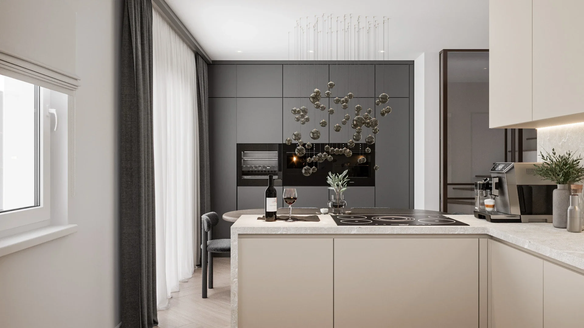 Design interior bucatarie open space - Proiect realizat de designerii de interior ALTO Design din Cluj