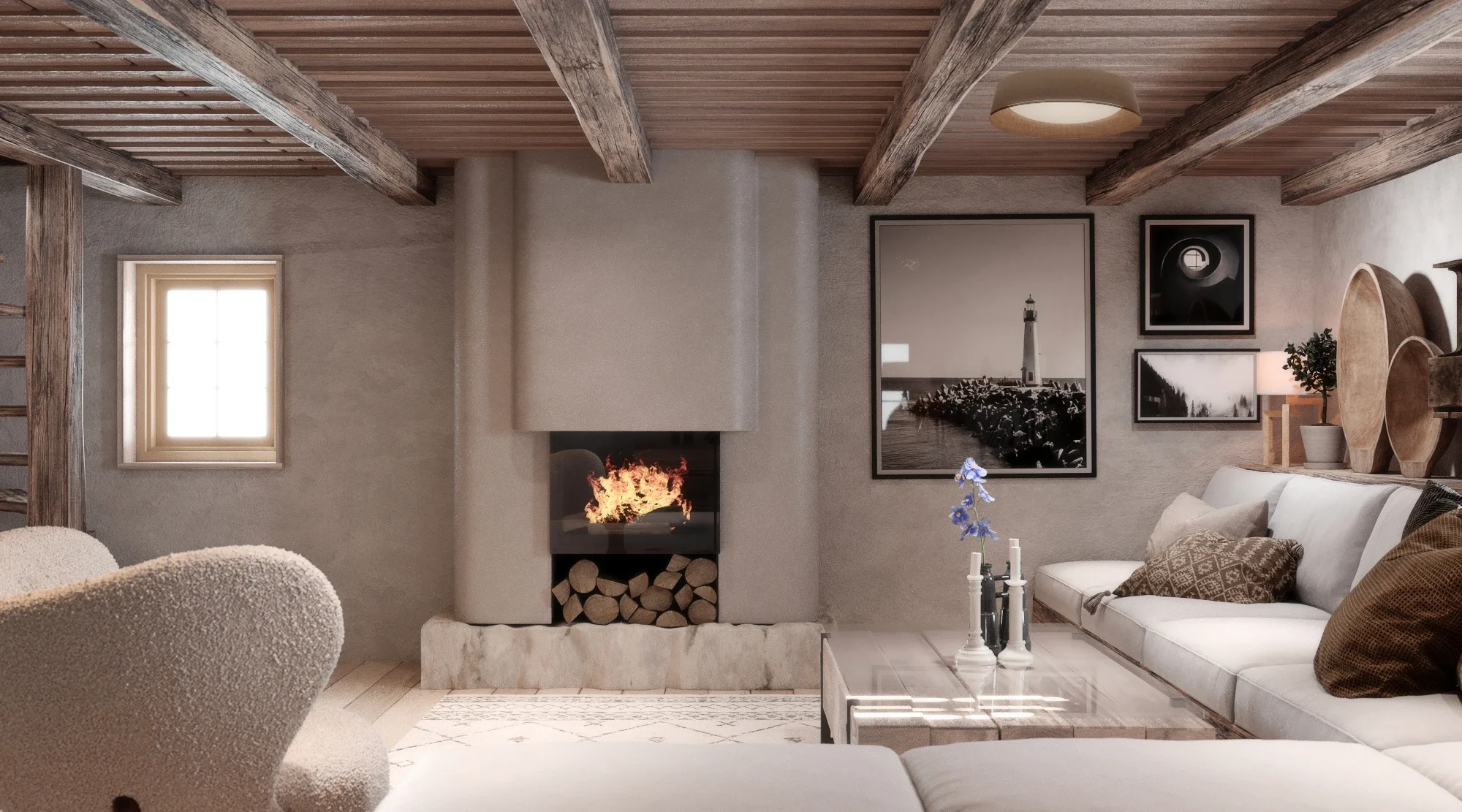 Design inteior Cluj - Casa Maramuresana restaurata modern cu detalii rustice 