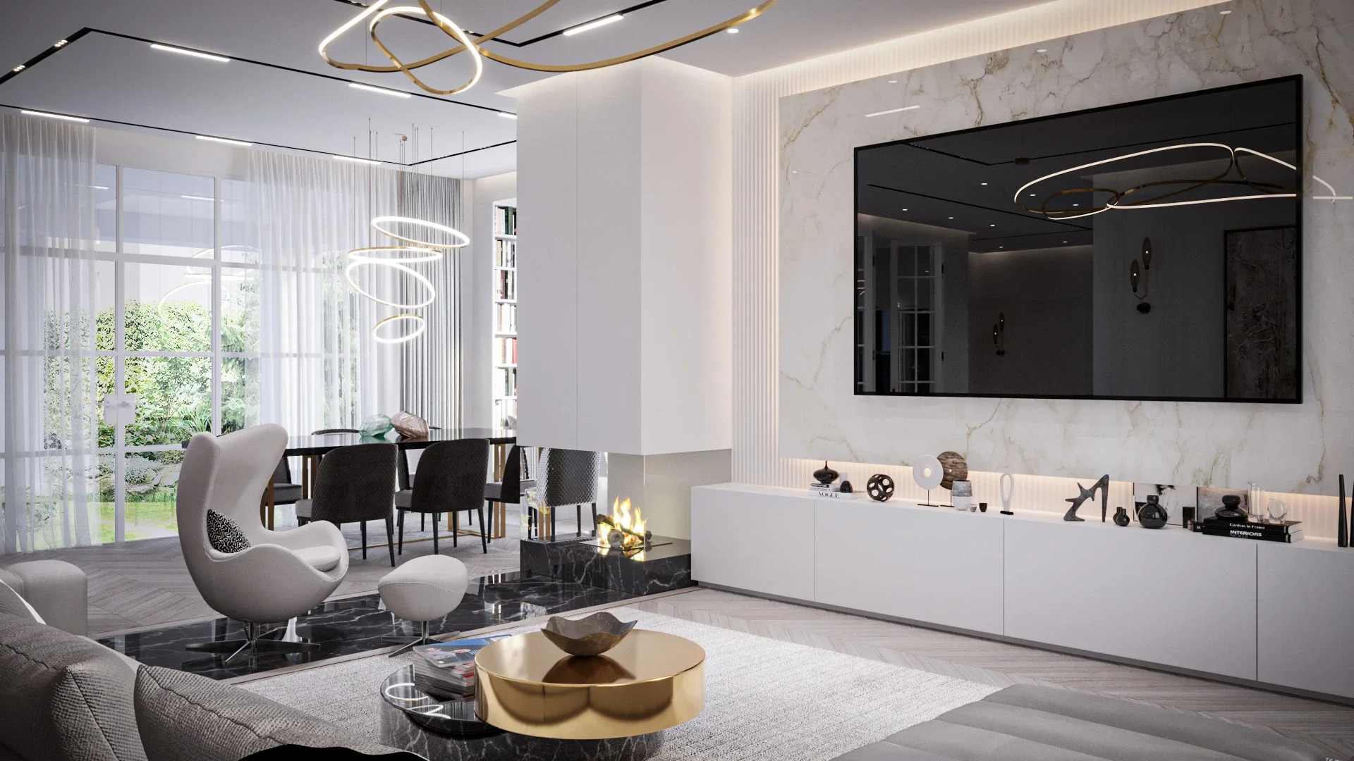 Design interior Cluj - Living Open Space proiect Casa S.P. realizat de ALTO Design, designeri de interior Cluj Napoca