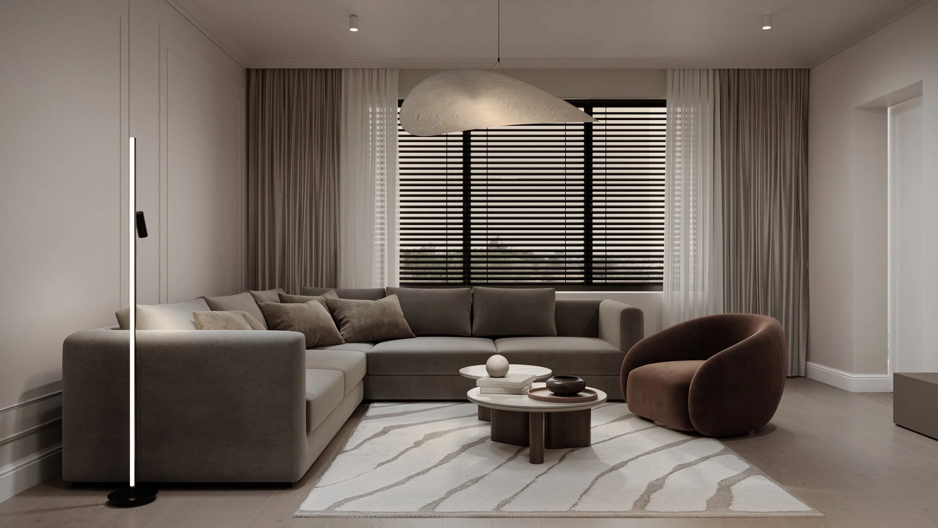 Living plan larg cu mobilier integrat și lumină naturală — casă 150mp Dej, ALTO Design