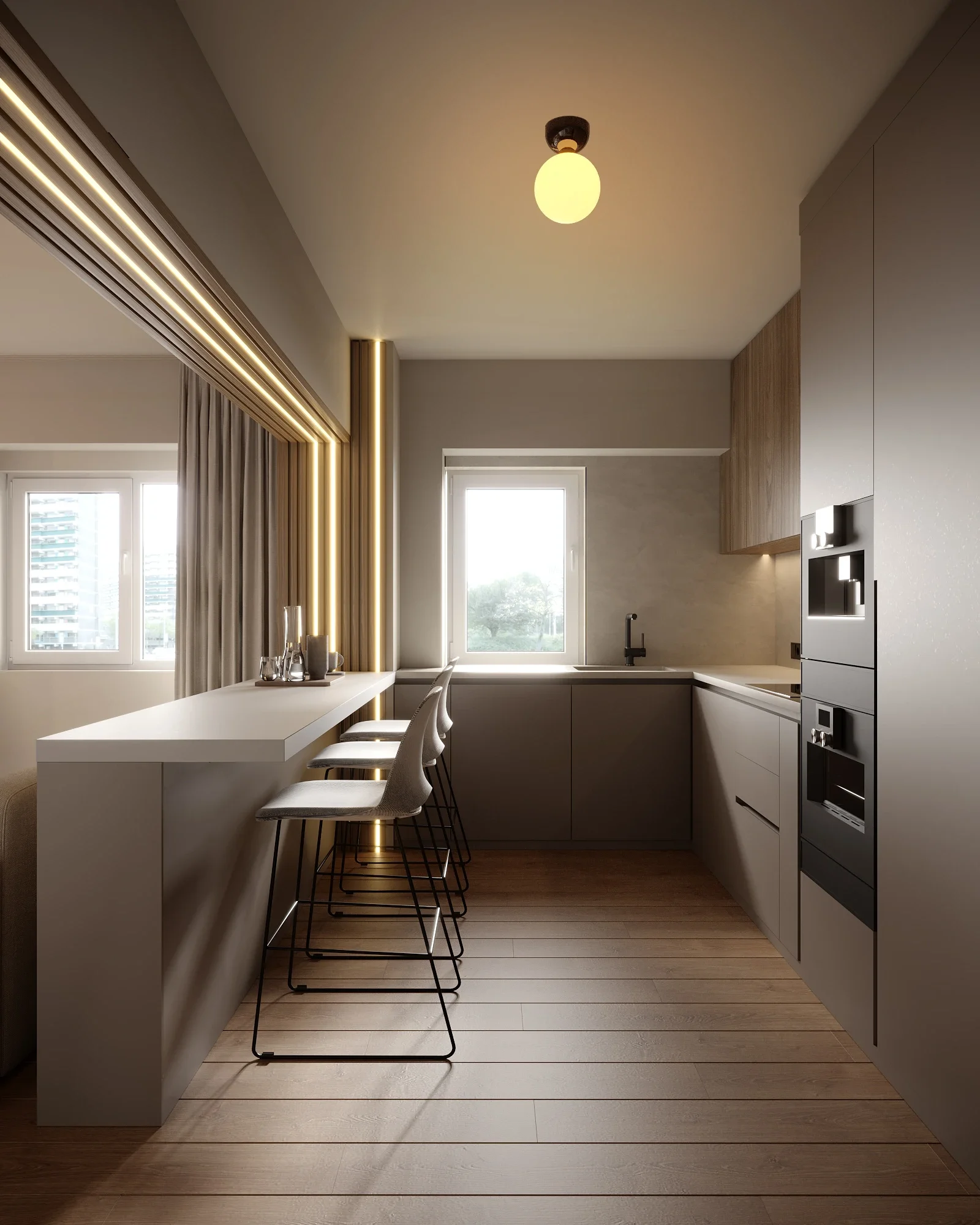 Design interior bucatarie open space